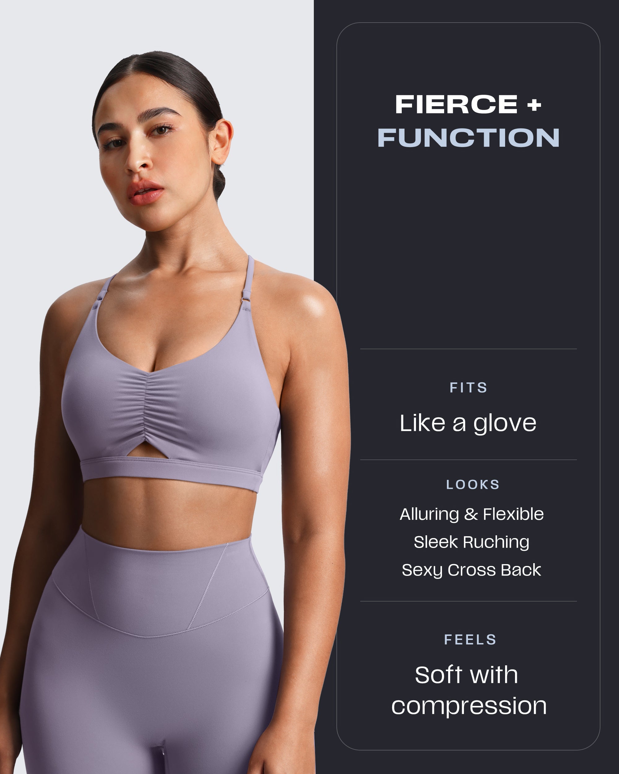 Aoxjox "Velura" Ruched Sports Bra