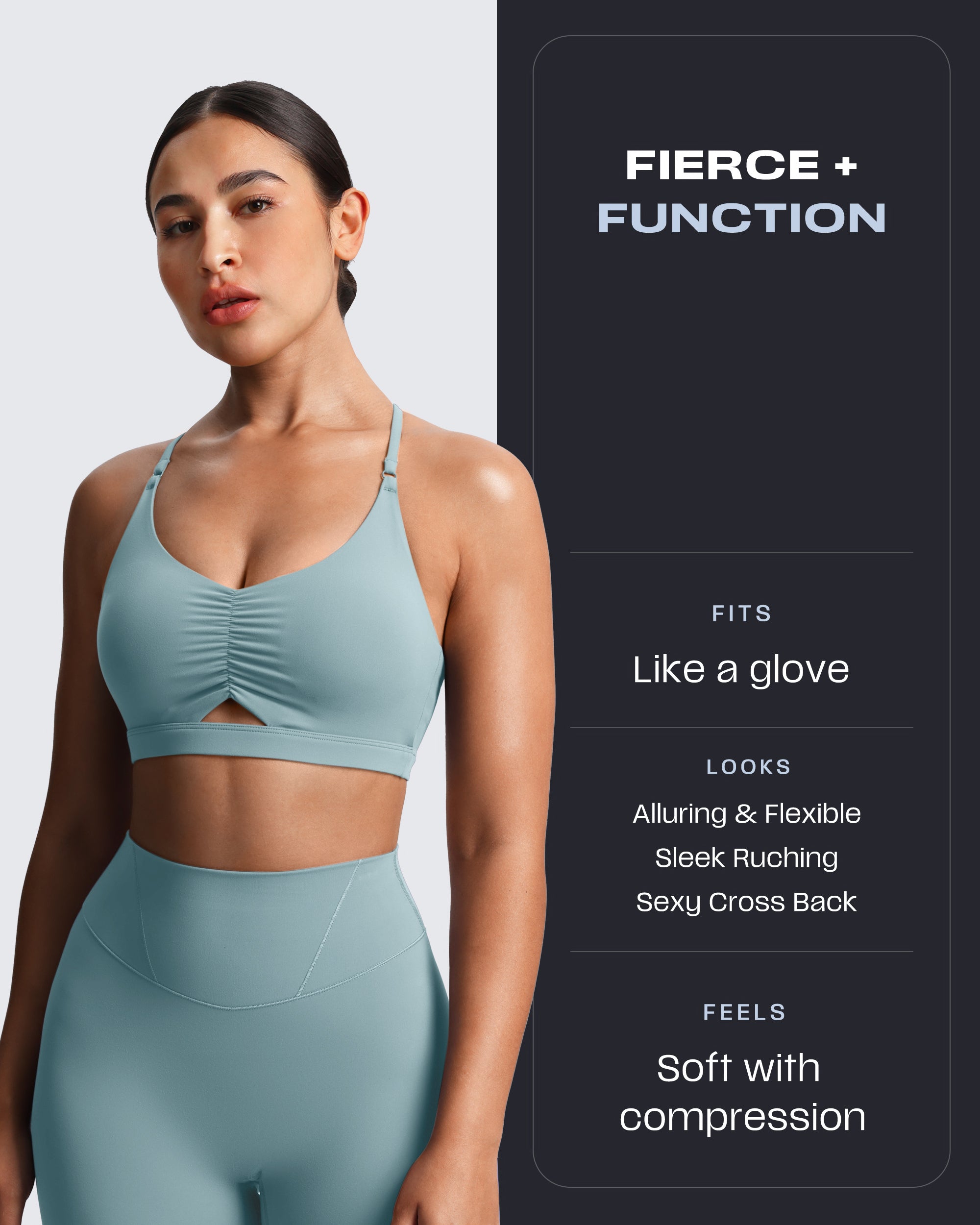 Aoxjox "Velura" Ruched Sports Bra