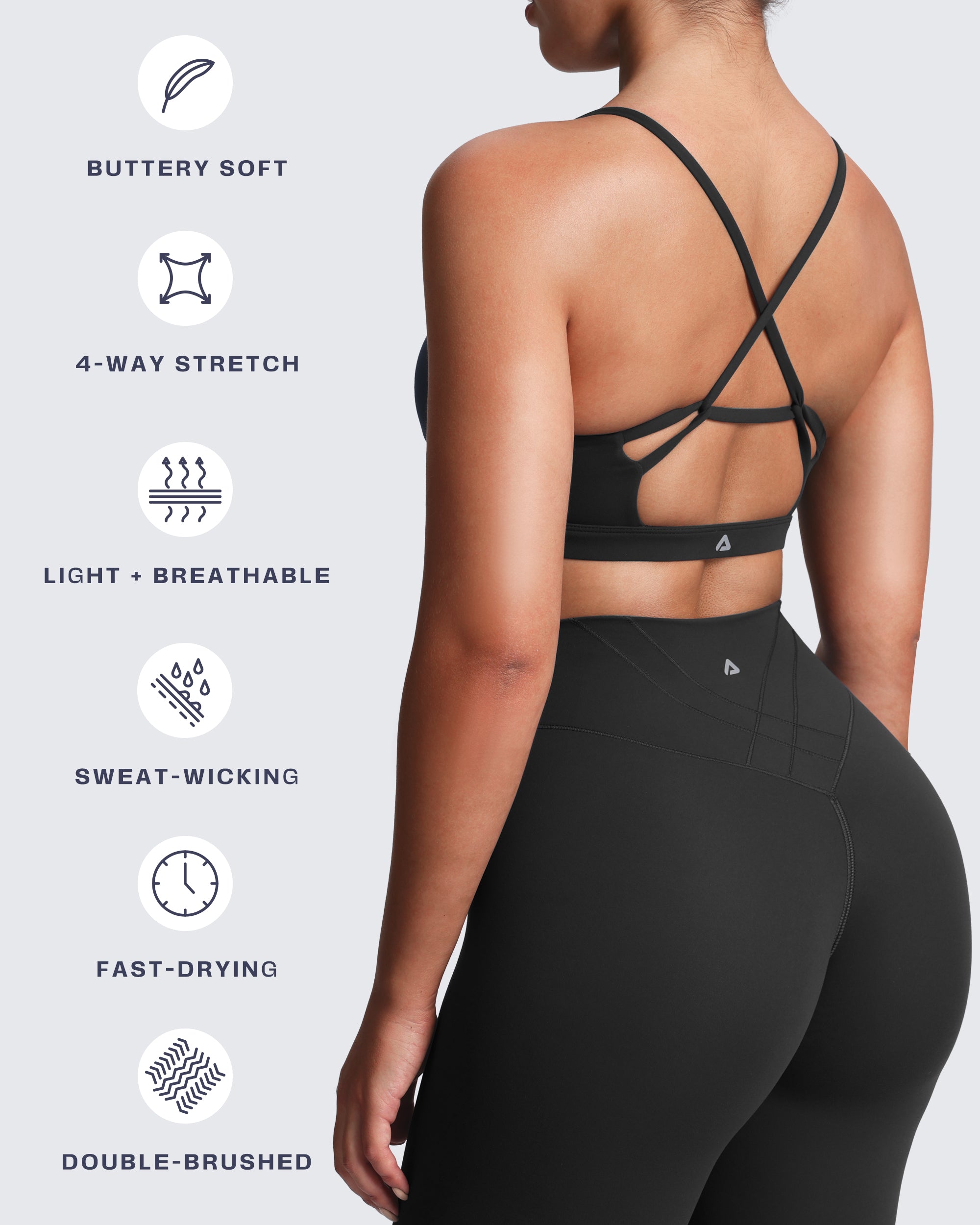 Aoxjox "Velura" Ruched Sports Bra