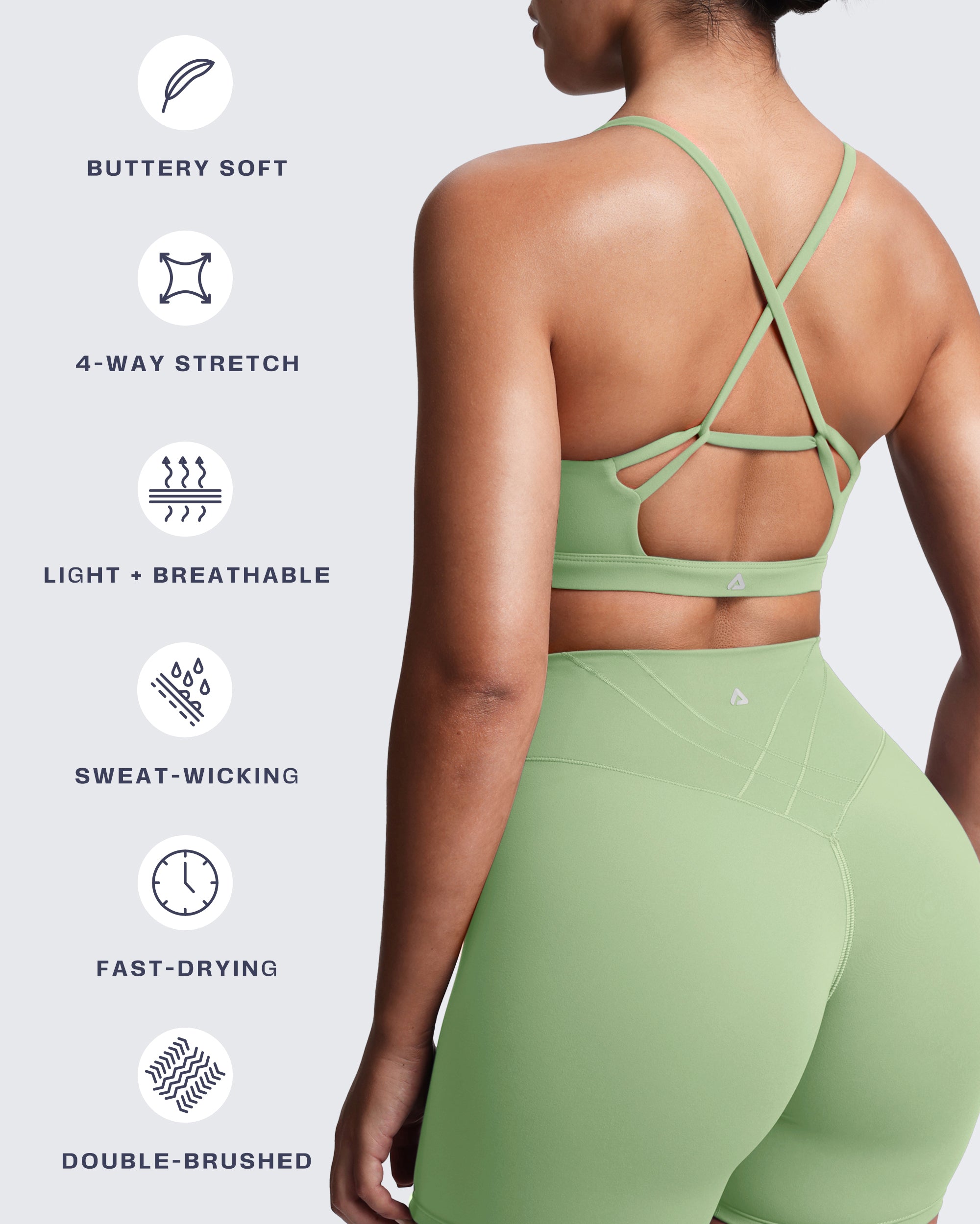 Aoxjox "Velura" Ruched Sports Bra