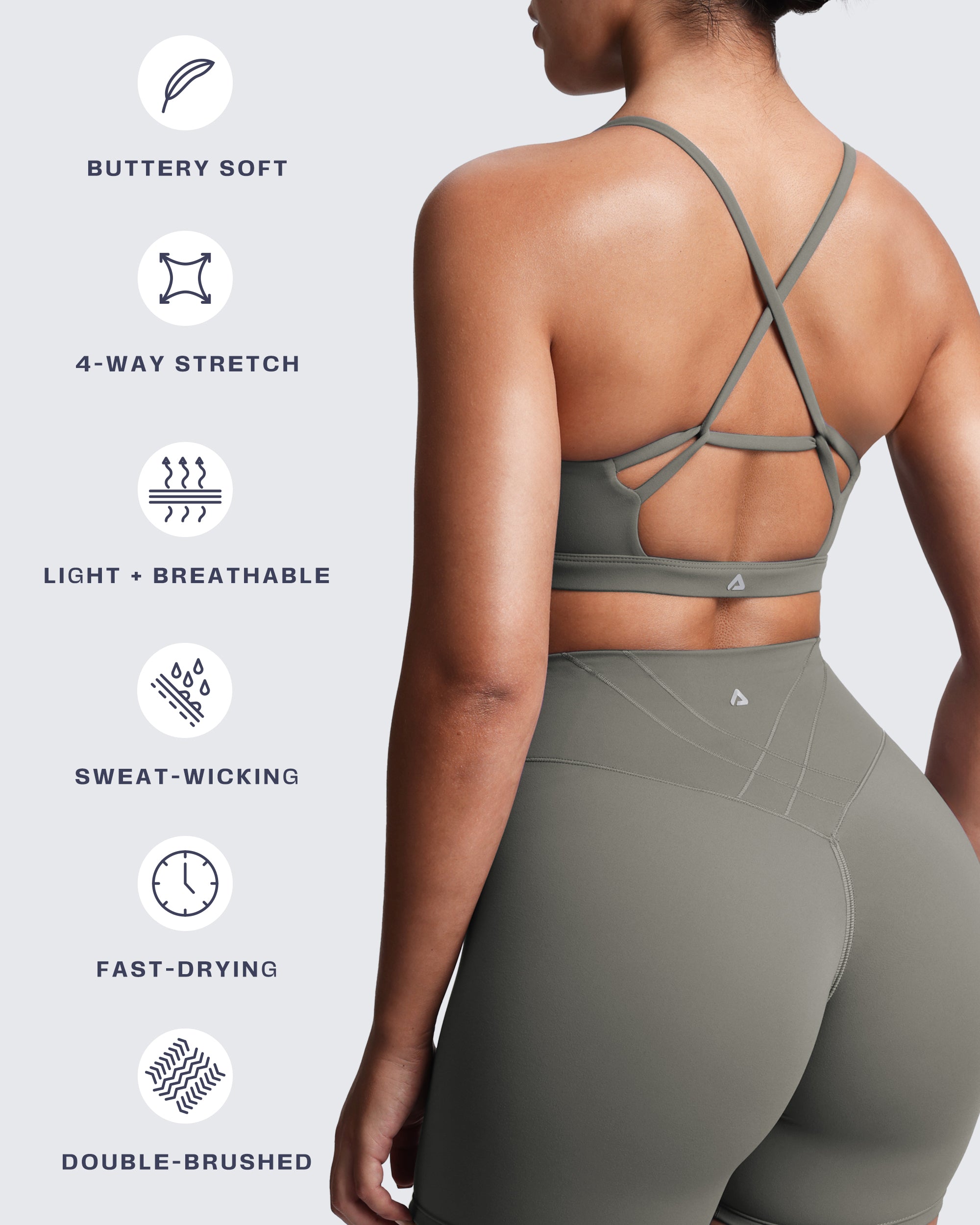 Aoxjox "Velura" Ruched Sports Bra