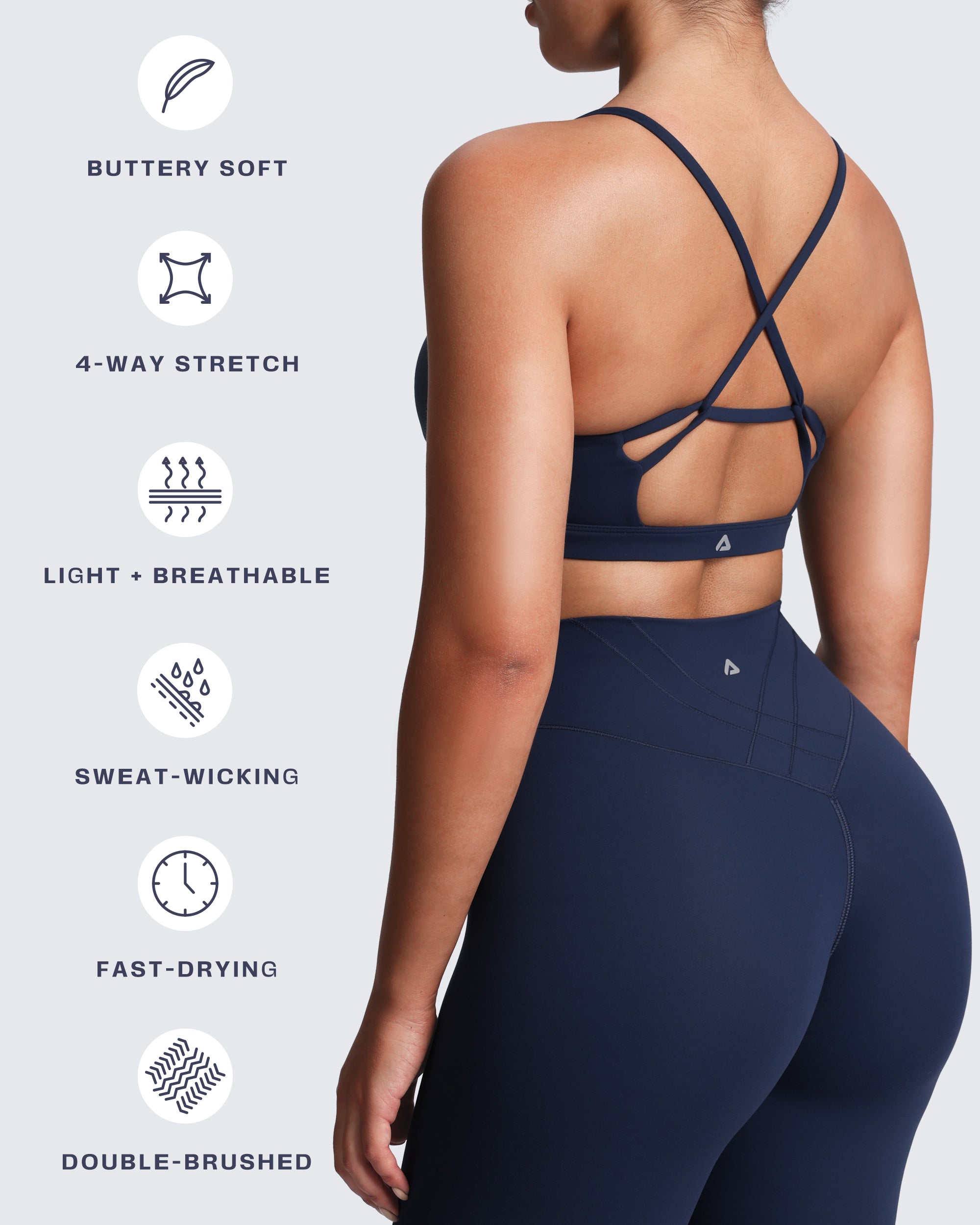 Aoxjox "Velura" Ruched Sports Bra