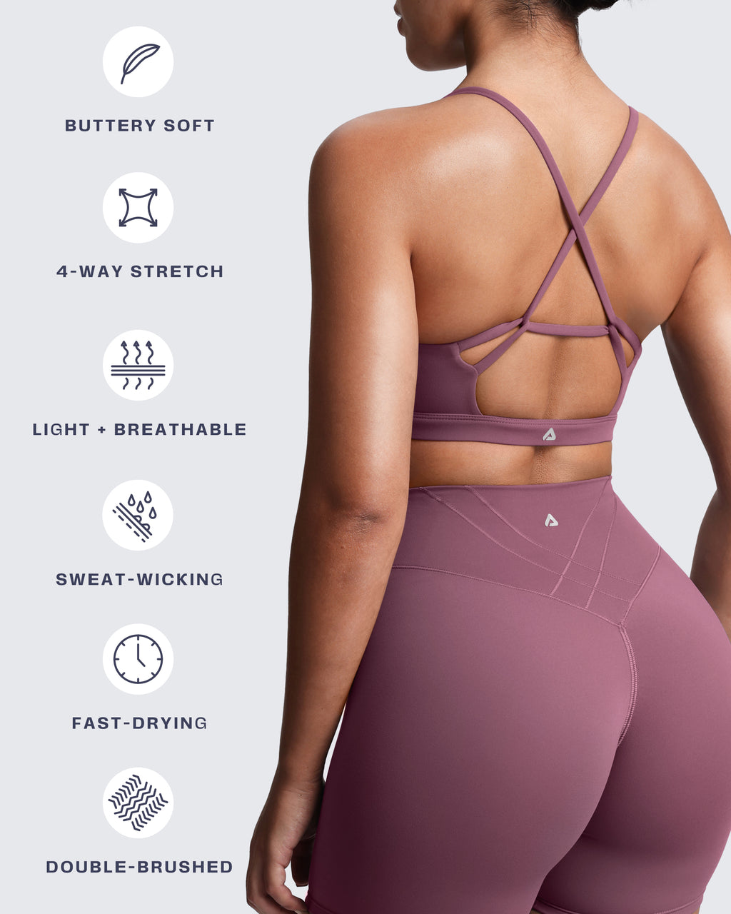 Aoxjox "Velura" Ruched Sports Bra