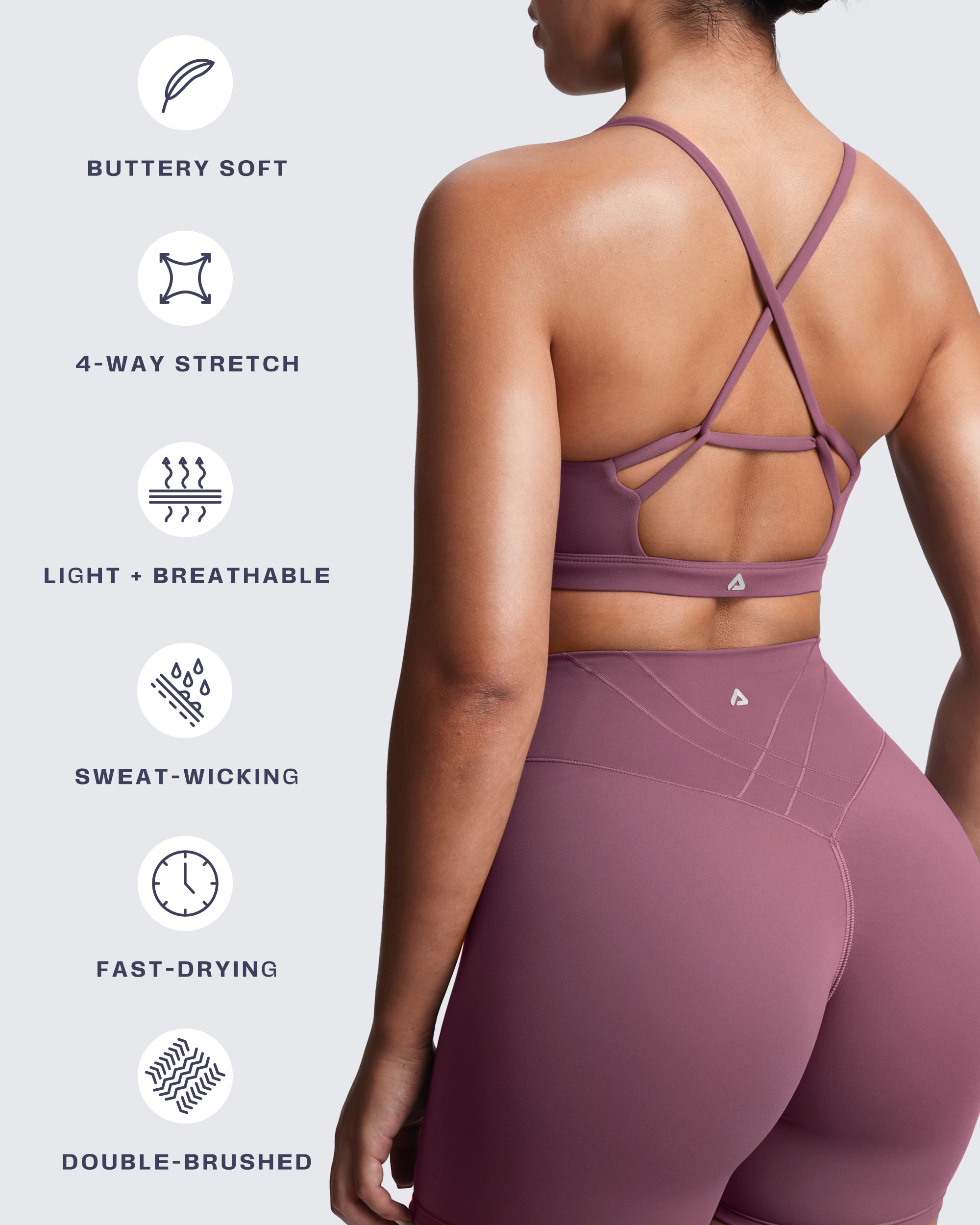 Aoxjox "Velura" Ruched Sports Bra