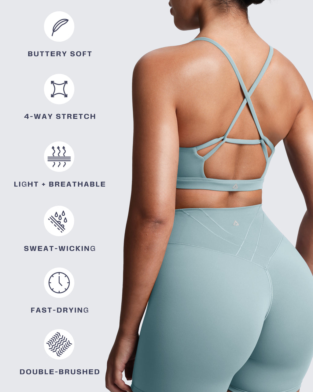 Aoxjox "Velura" Ruched Sports Bra
