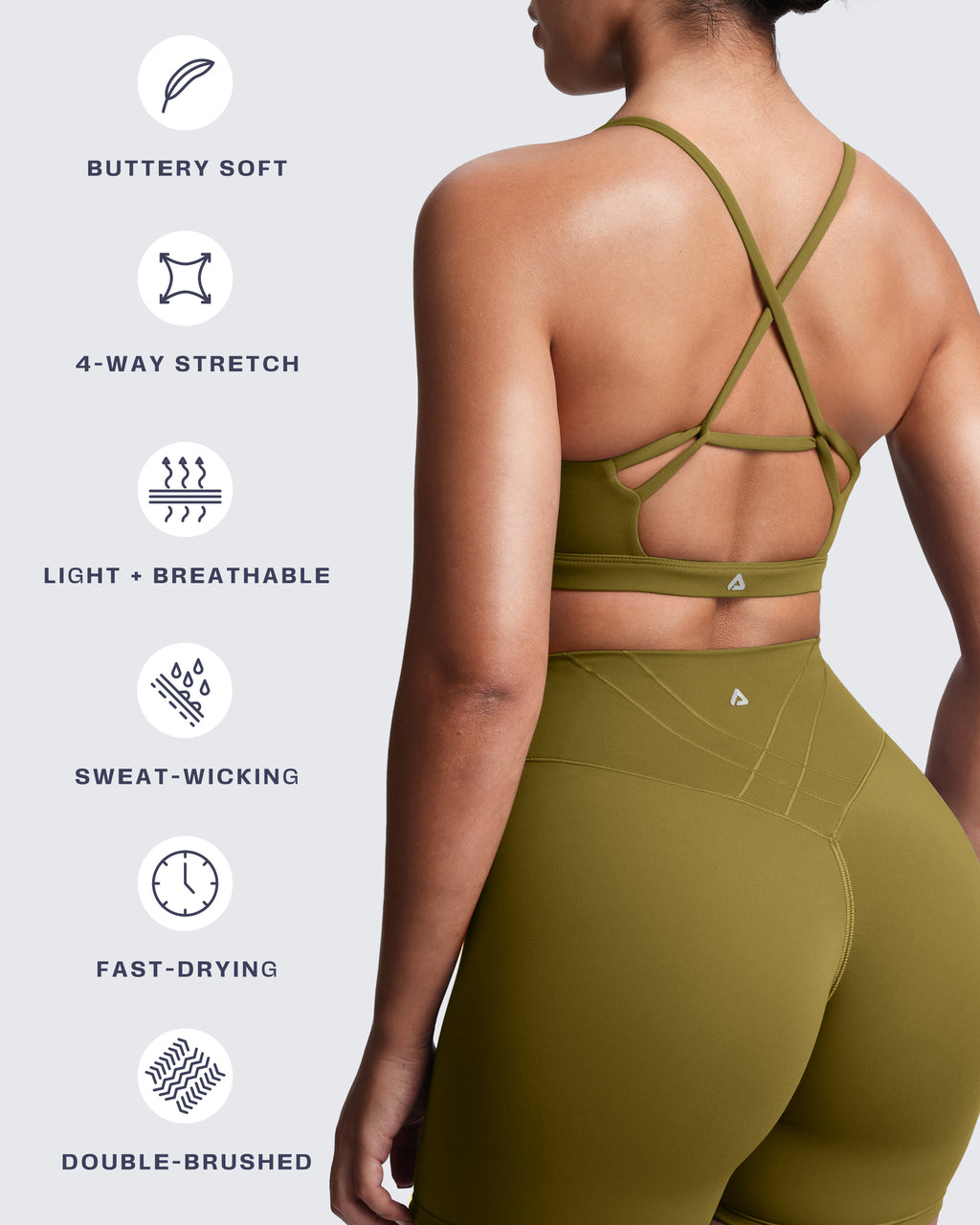 Aoxjox "Velura" Ruched Sports Bra
