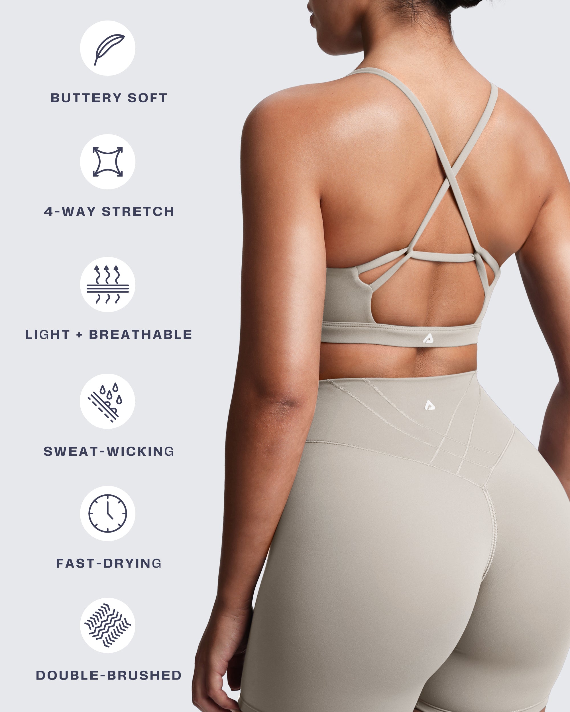 Aoxjox "Velura" Ruched Sports Bra