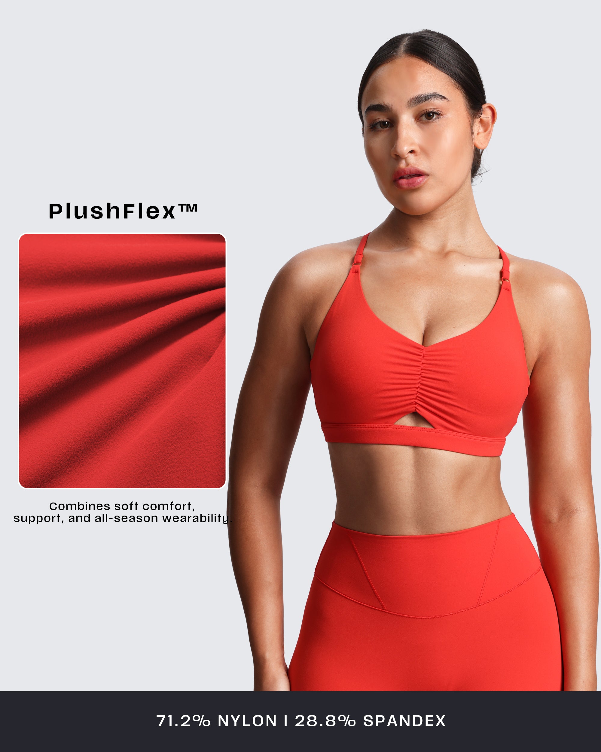 Aoxjox "Velura" Ruched Sports Bra