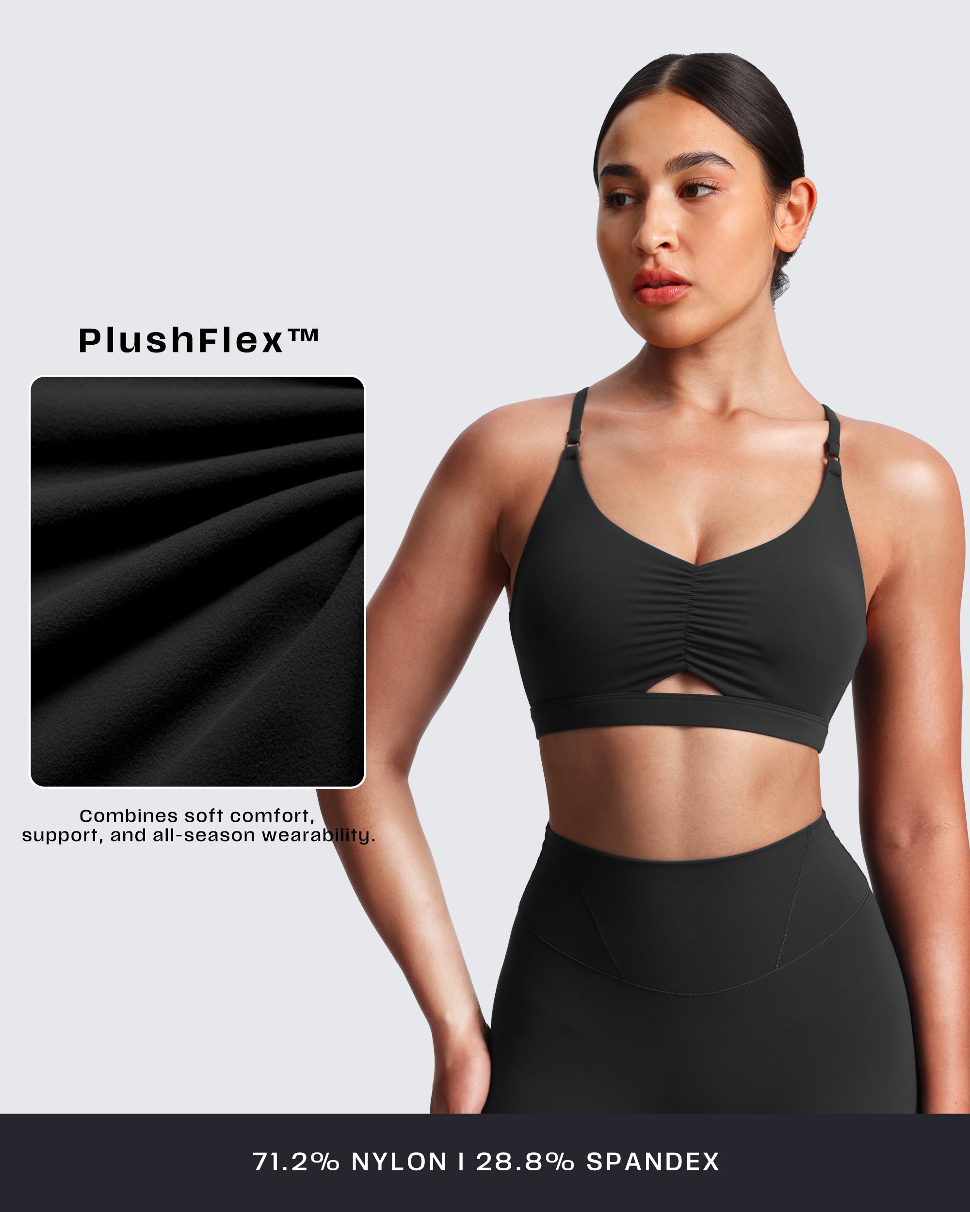 Aoxjox "Velura" Ruched Sports Bra