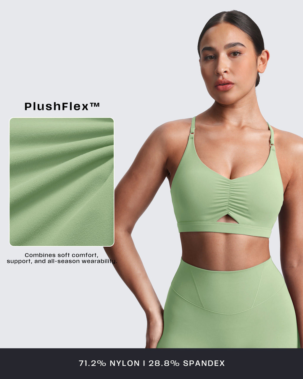 Aoxjox "Velura" Ruched Sports Bra