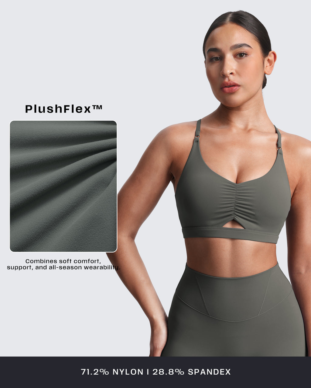 Aoxjox "Velura" Ruched Sports Bra
