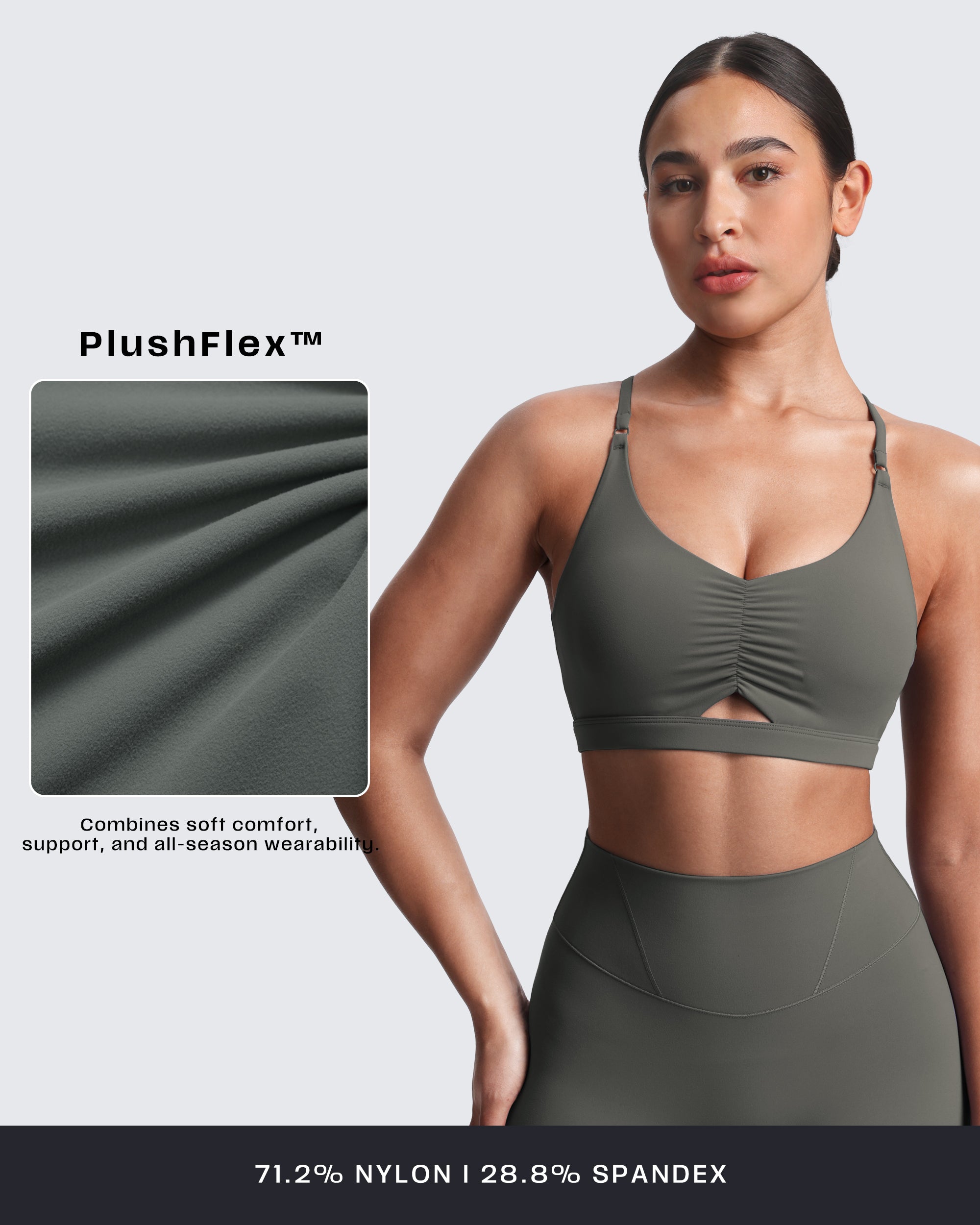 Aoxjox "Velura" Ruched Sports Bra