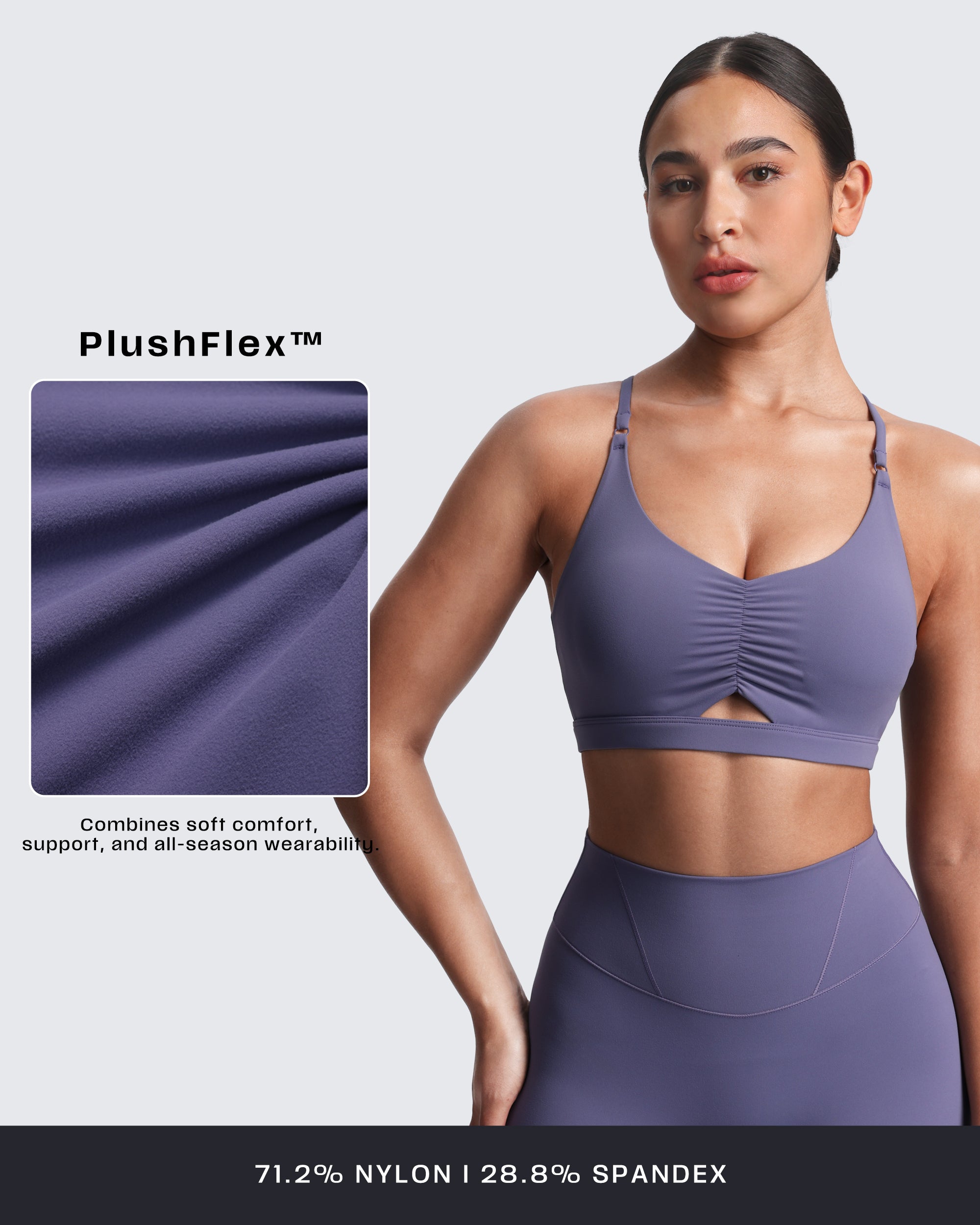 Aoxjox "Velura" Ruched Sports Bra