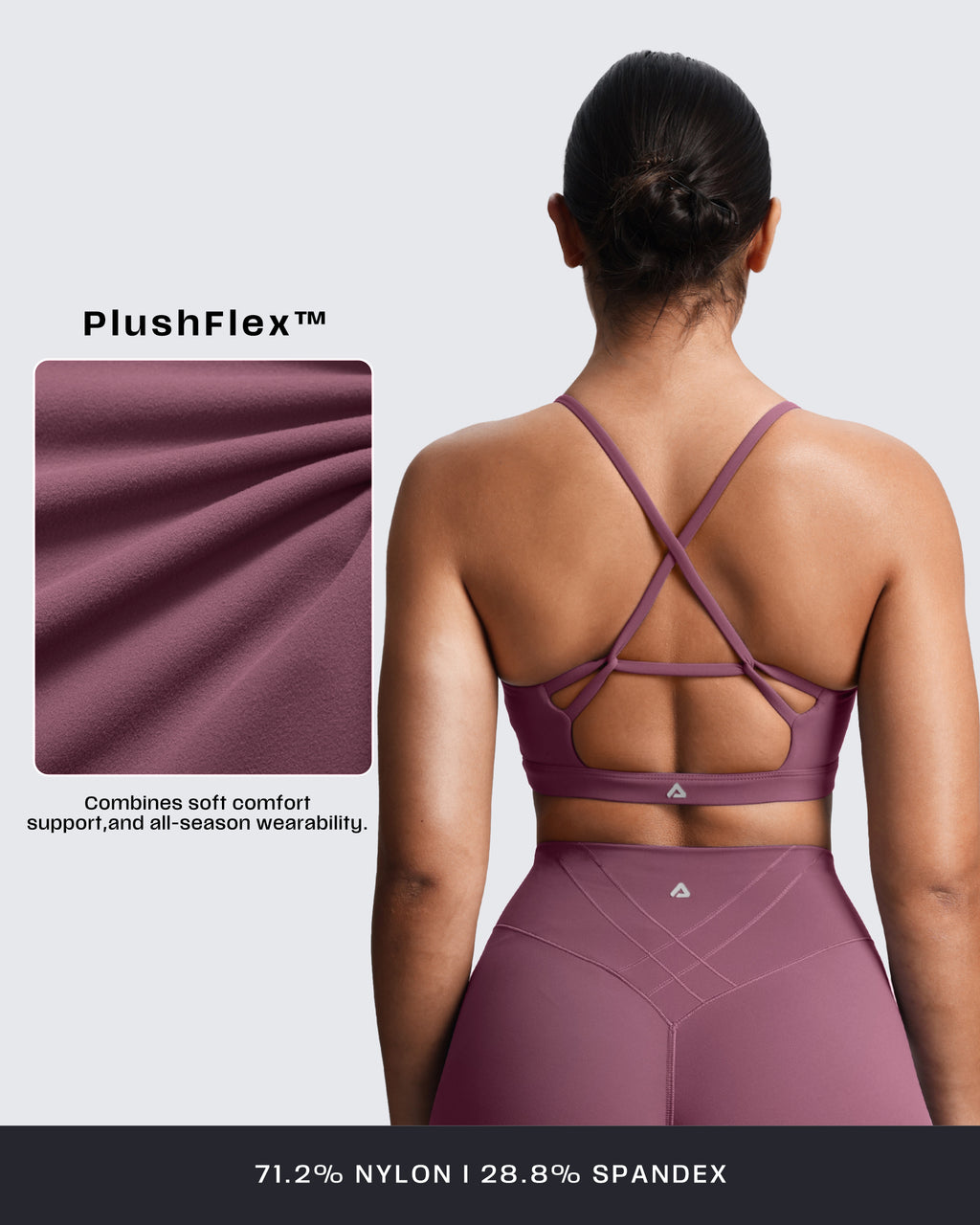Aoxjox "Velura" Ruched Sports Bra