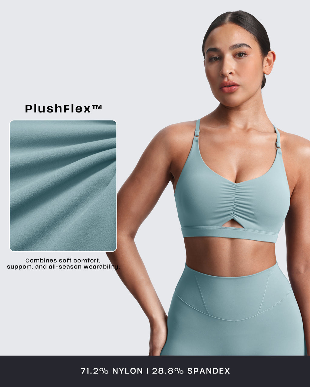 Aoxjox "Velura" Ruched Sports Bra