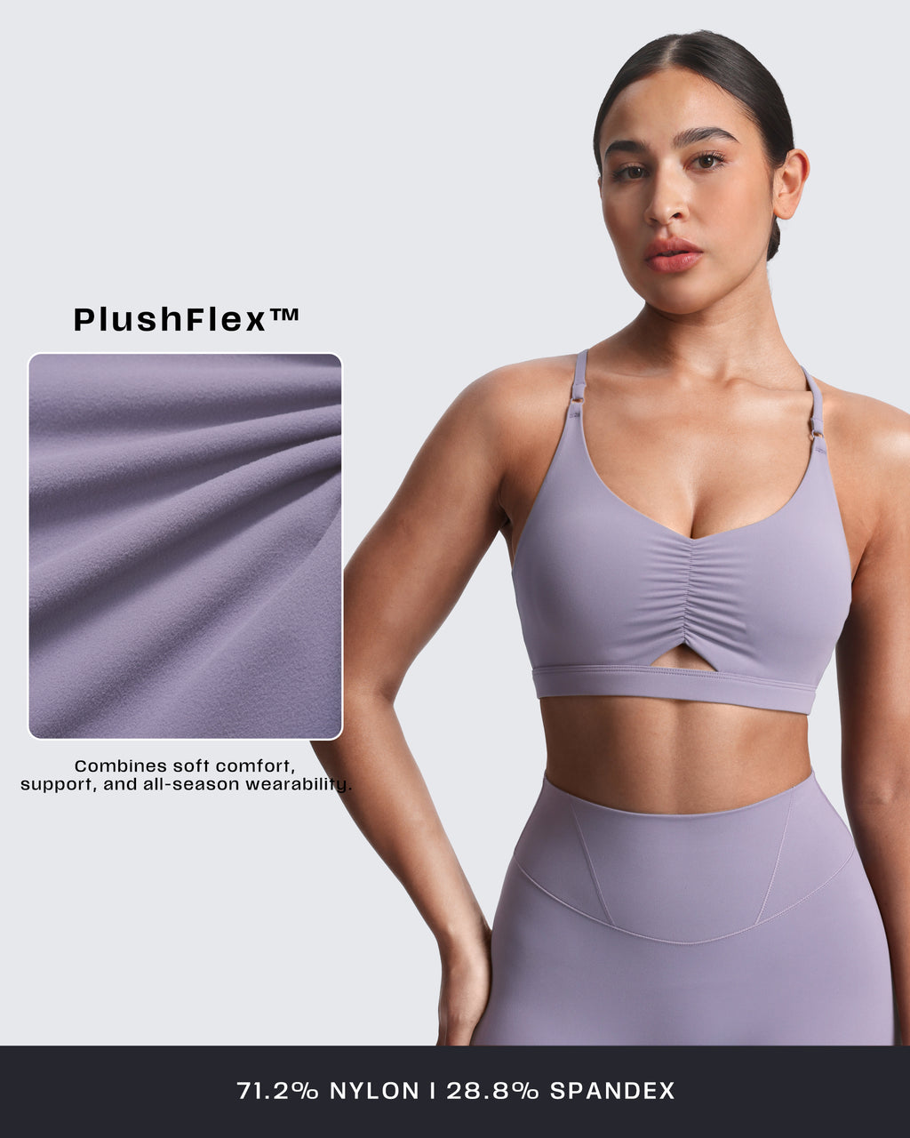 Aoxjox "Velura" Ruched Sports Bra