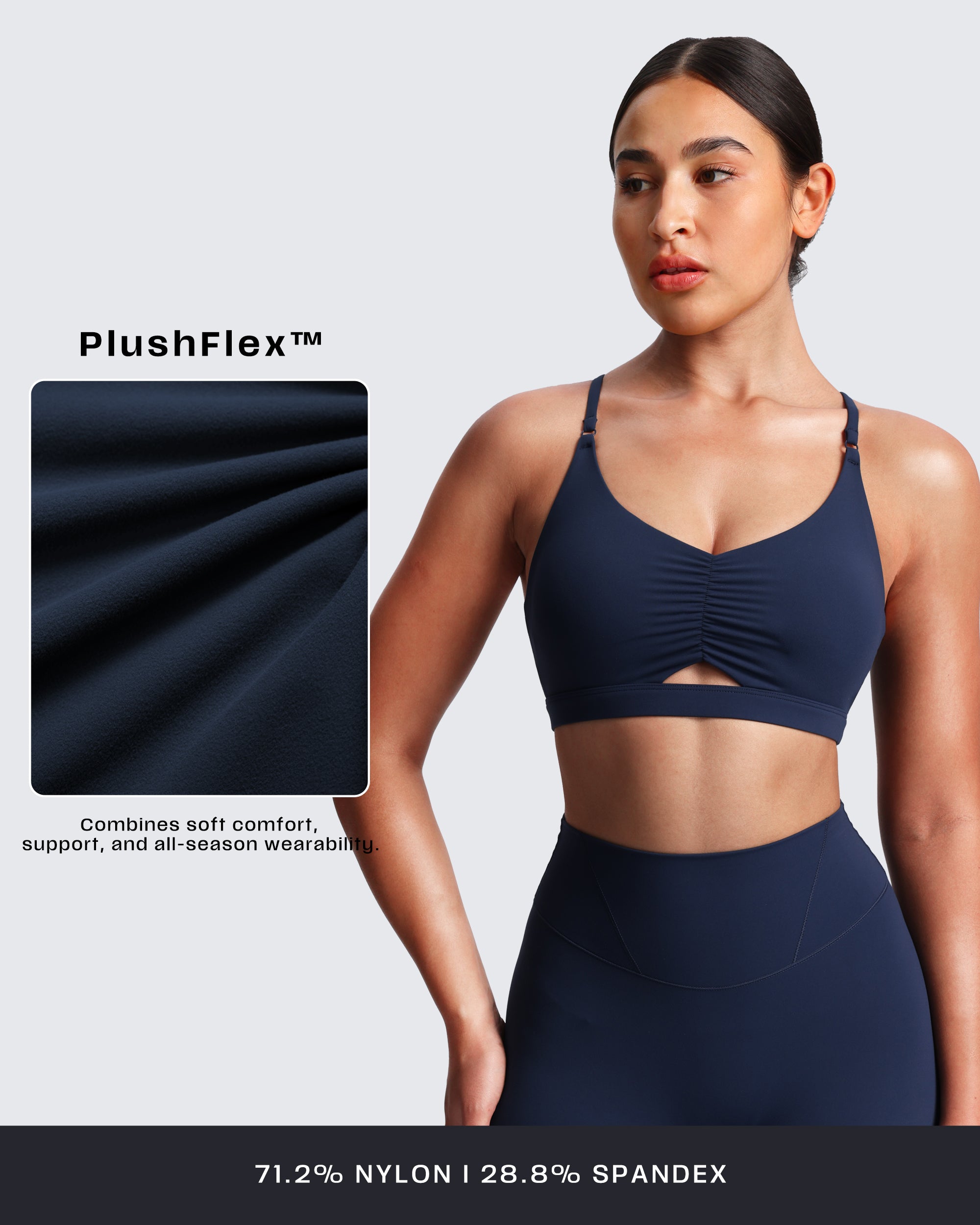 Aoxjox "Velura" Ruched Sports Bra
