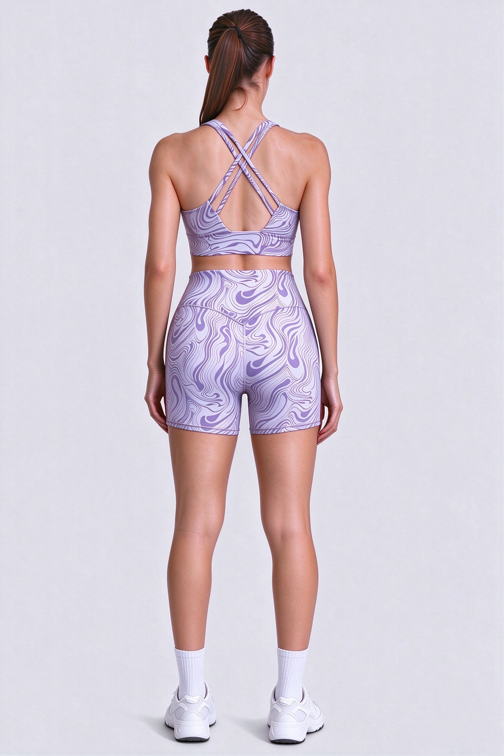 Aoxjox "Metamorph" Ruched Strappy Longline Sports Bras
