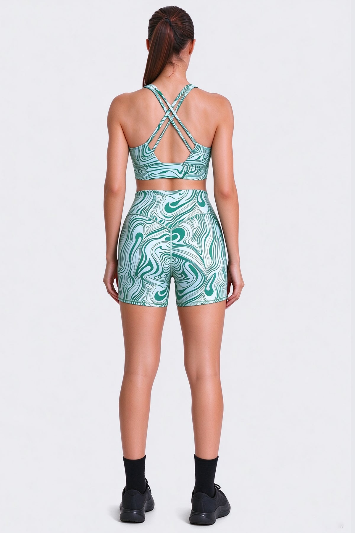 Aoxjox "Metamorph" Ruched Strappy Longline Sports Bras
