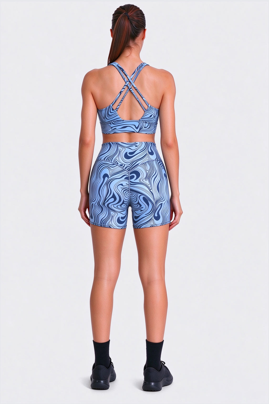 Aoxjox "Metamorph" Ruched Strappy Longline Sports Bras