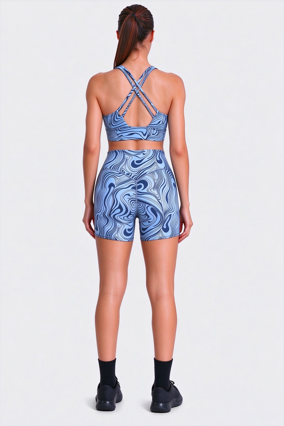 Aoxjox "Metamorph" Ruched Strappy Longline Sports Bras