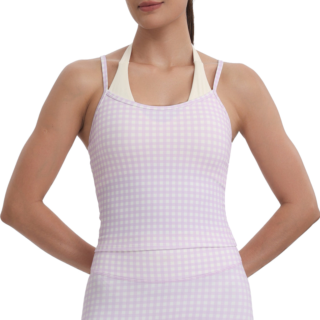 Aoxjox Women's “Dual Core ”Bra & Tank Top Workout 2-Piece Set