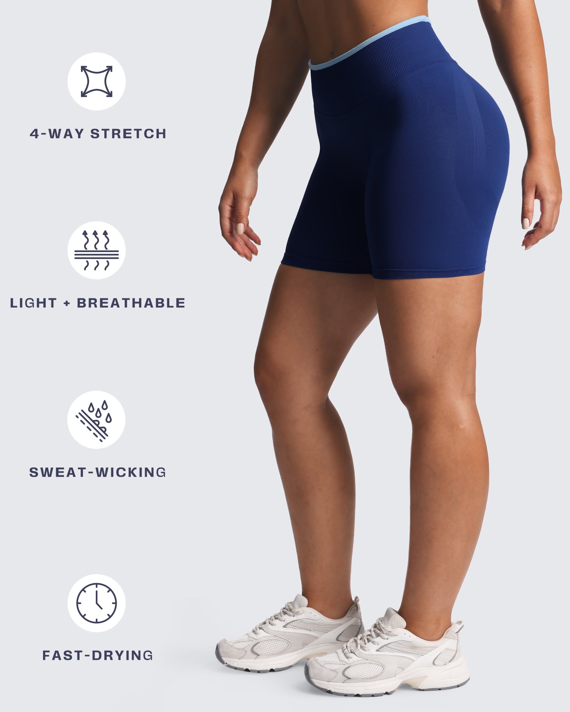Aoxjox “Lexi” Lined Seamless Biker Shorts 5.5"