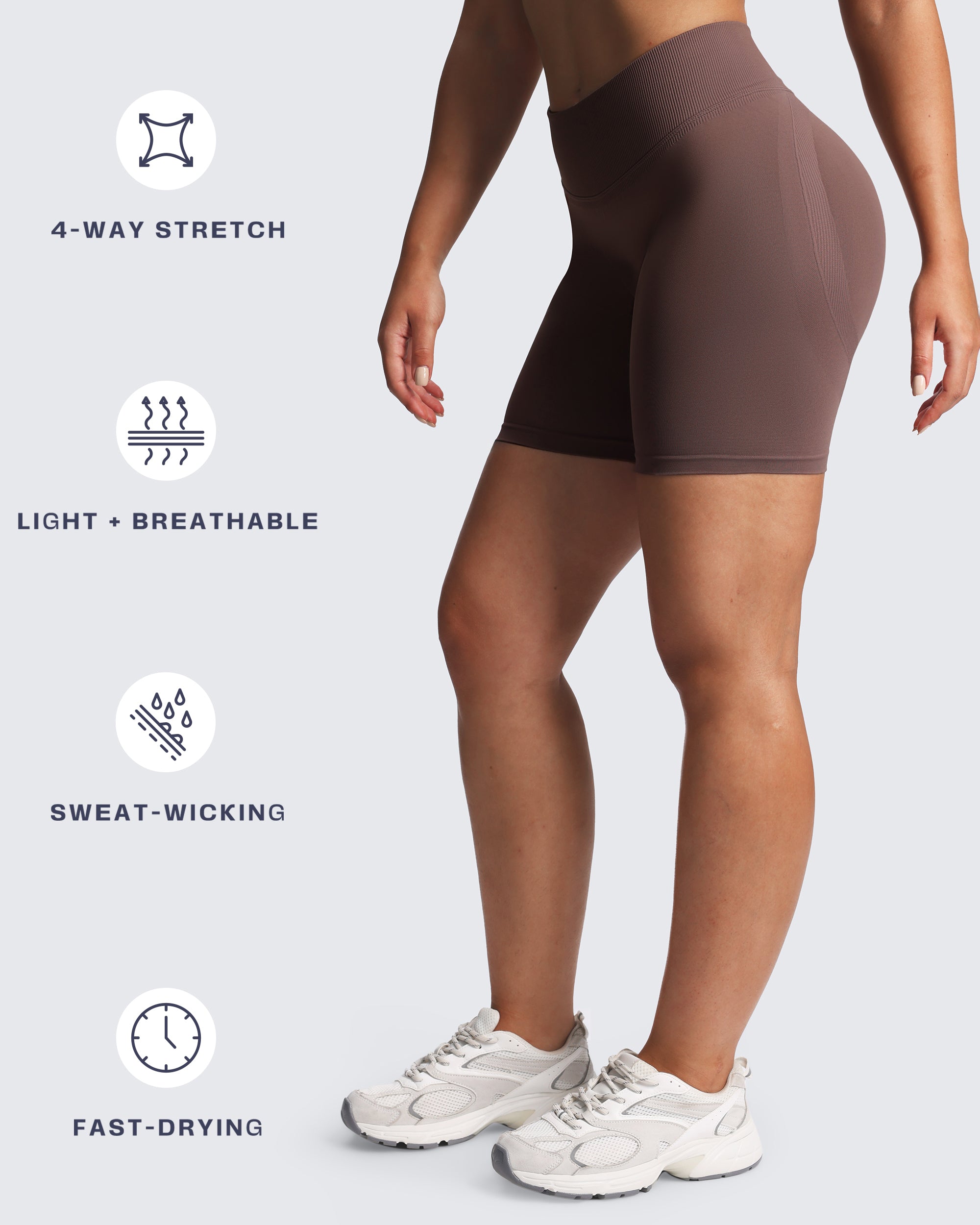 Aoxjox “Lexi” Lined Seamless Biker Shorts 5.5"
