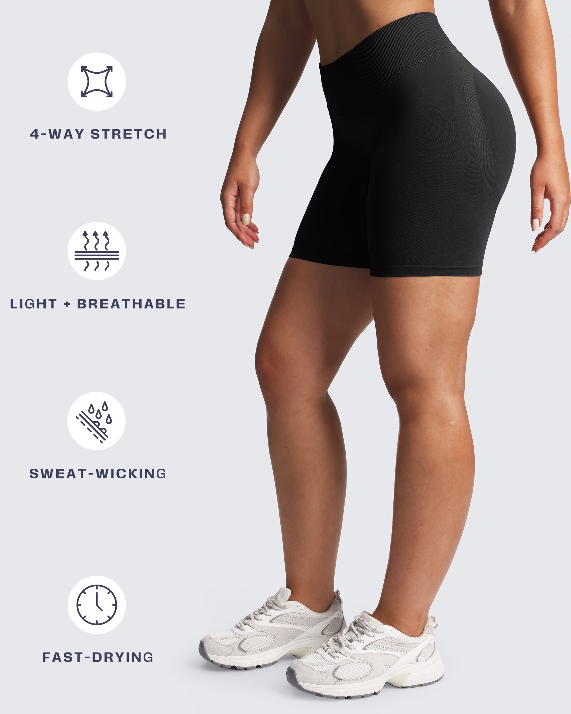 Aoxjox “Lexi” Lined Seamless Biker Shorts 5.5"