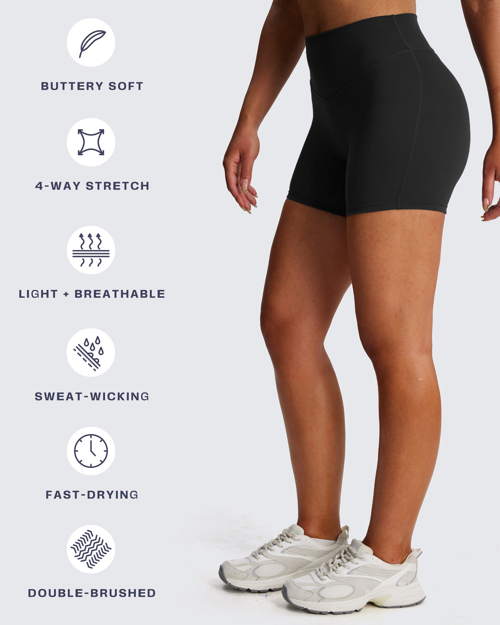 Aoxjox "Hidden Scrunch" Shorts 4.5"