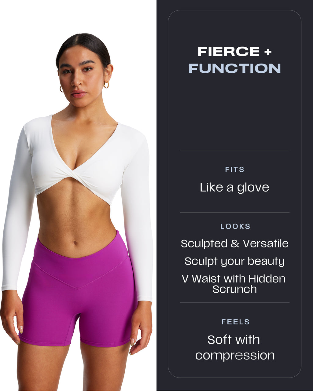 Aoxjox "Vanity V-Waist" Hidden Scrunch Shorts