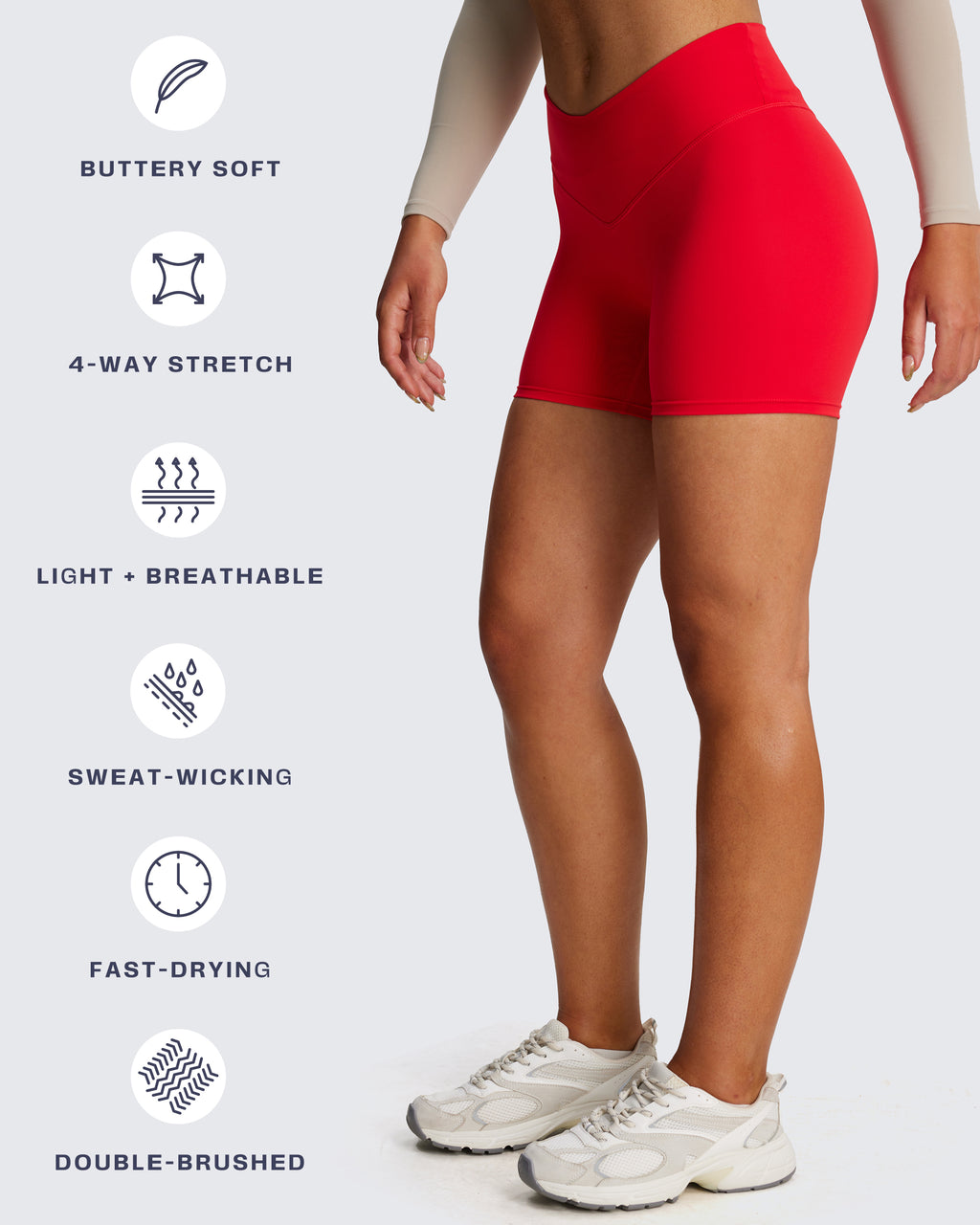 Aoxjox "Vanity V-Waist" Hidden Scrunch Shorts