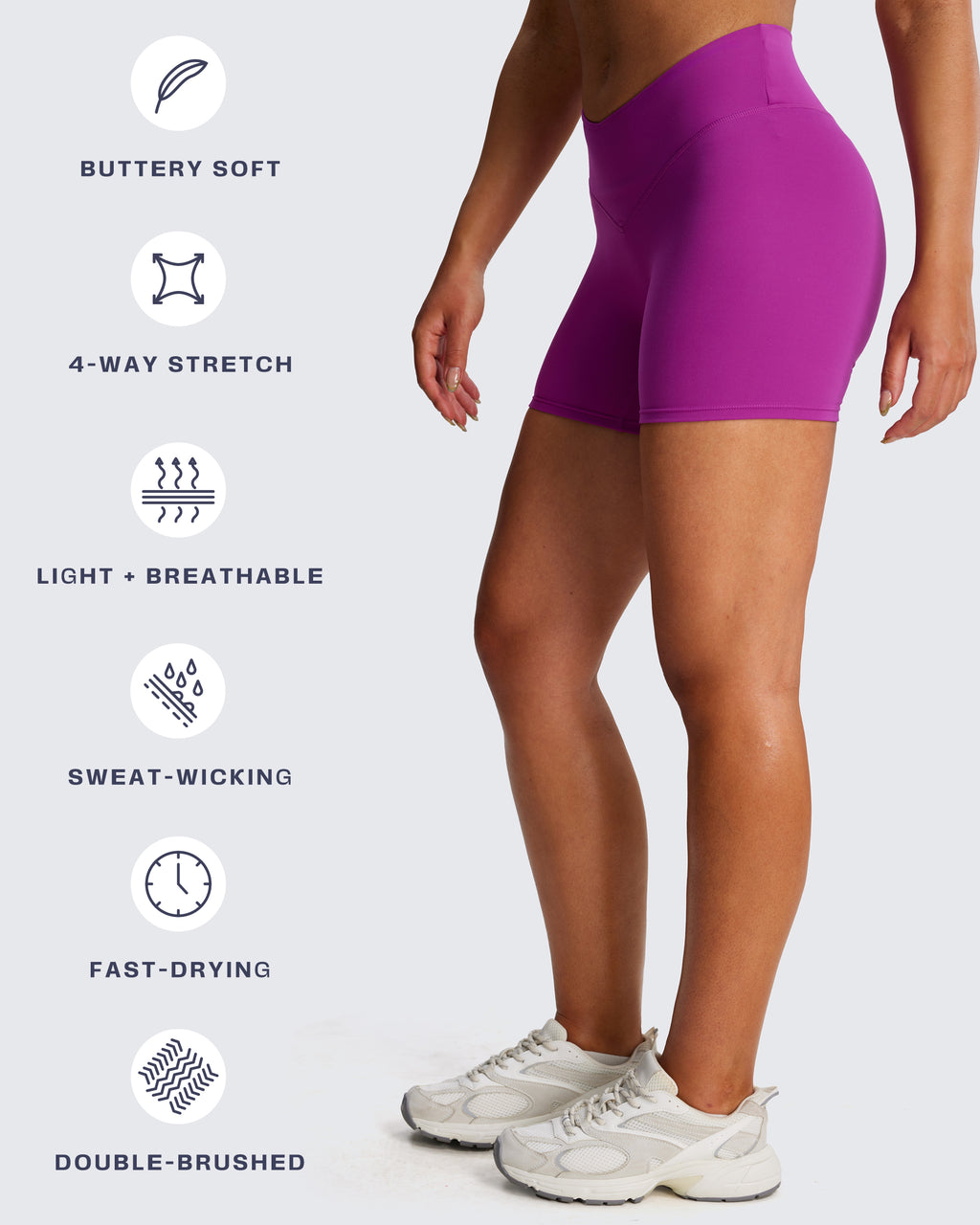 Aoxjox "Vanity V-Waist" Hidden Scrunch Shorts