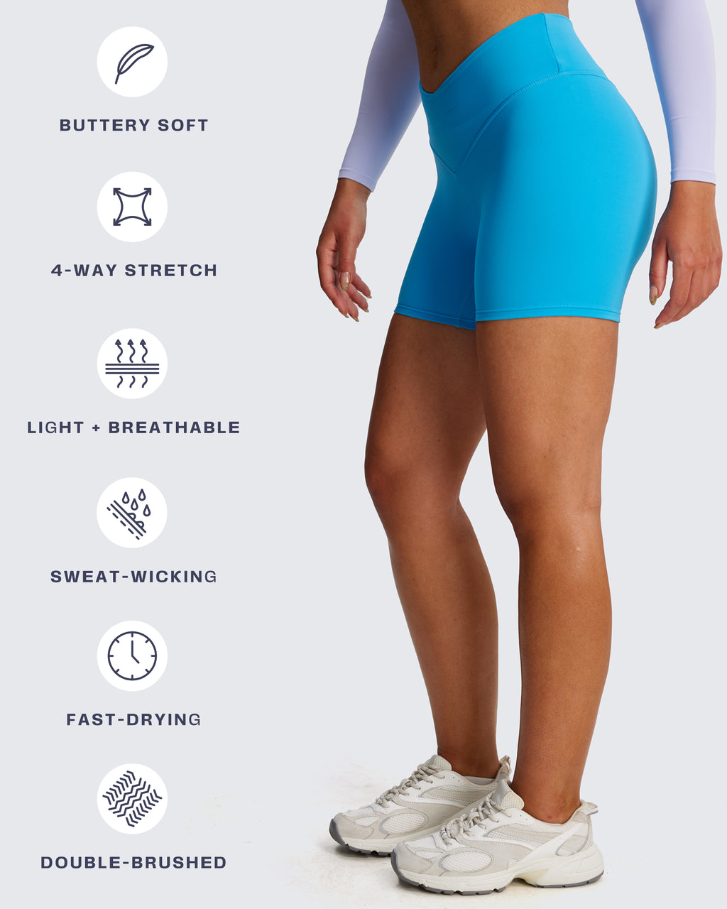 Aoxjox "Vanity V-Waist" Hidden Scrunch Shorts