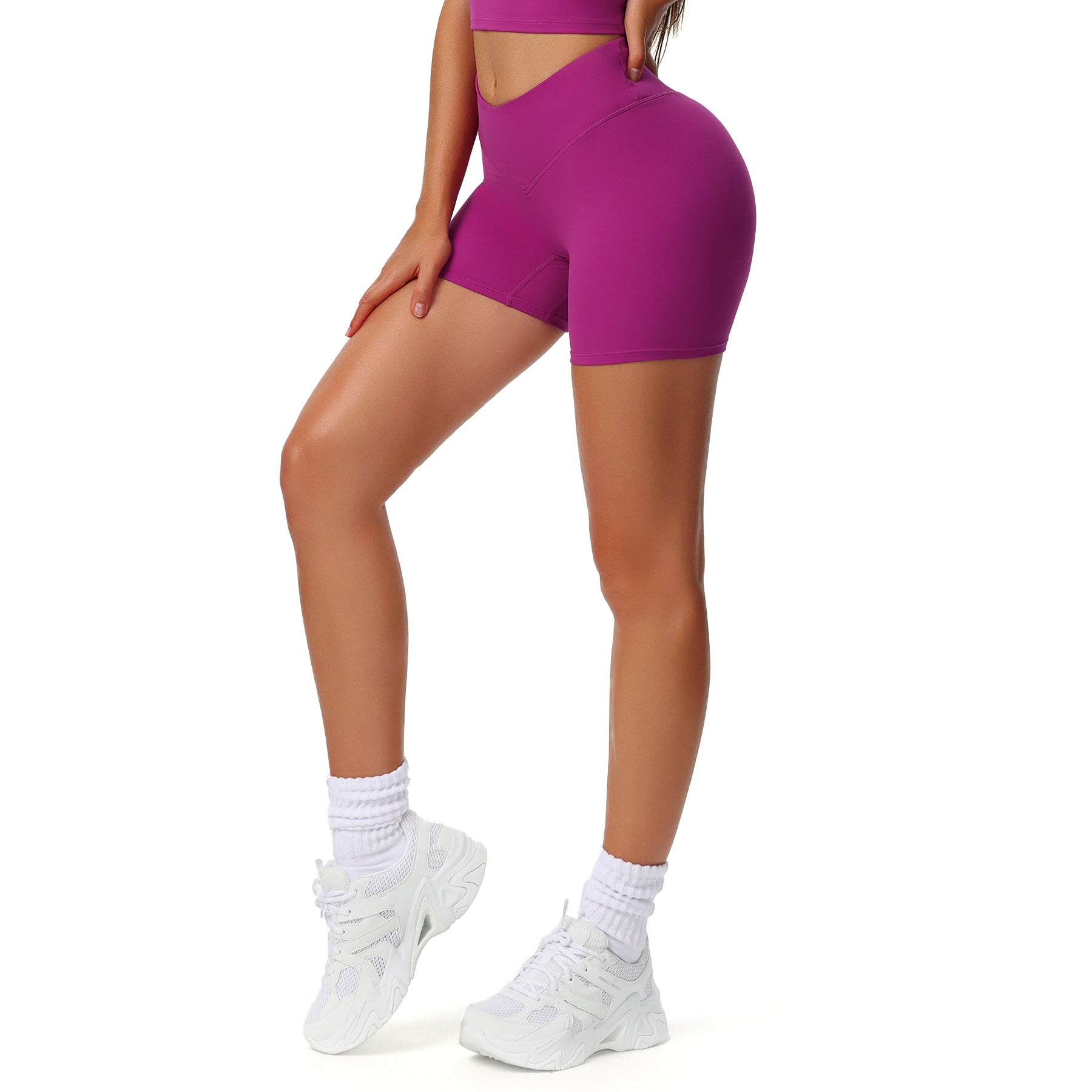 Aoxjox V Waist Hidden Scrunch Shorts