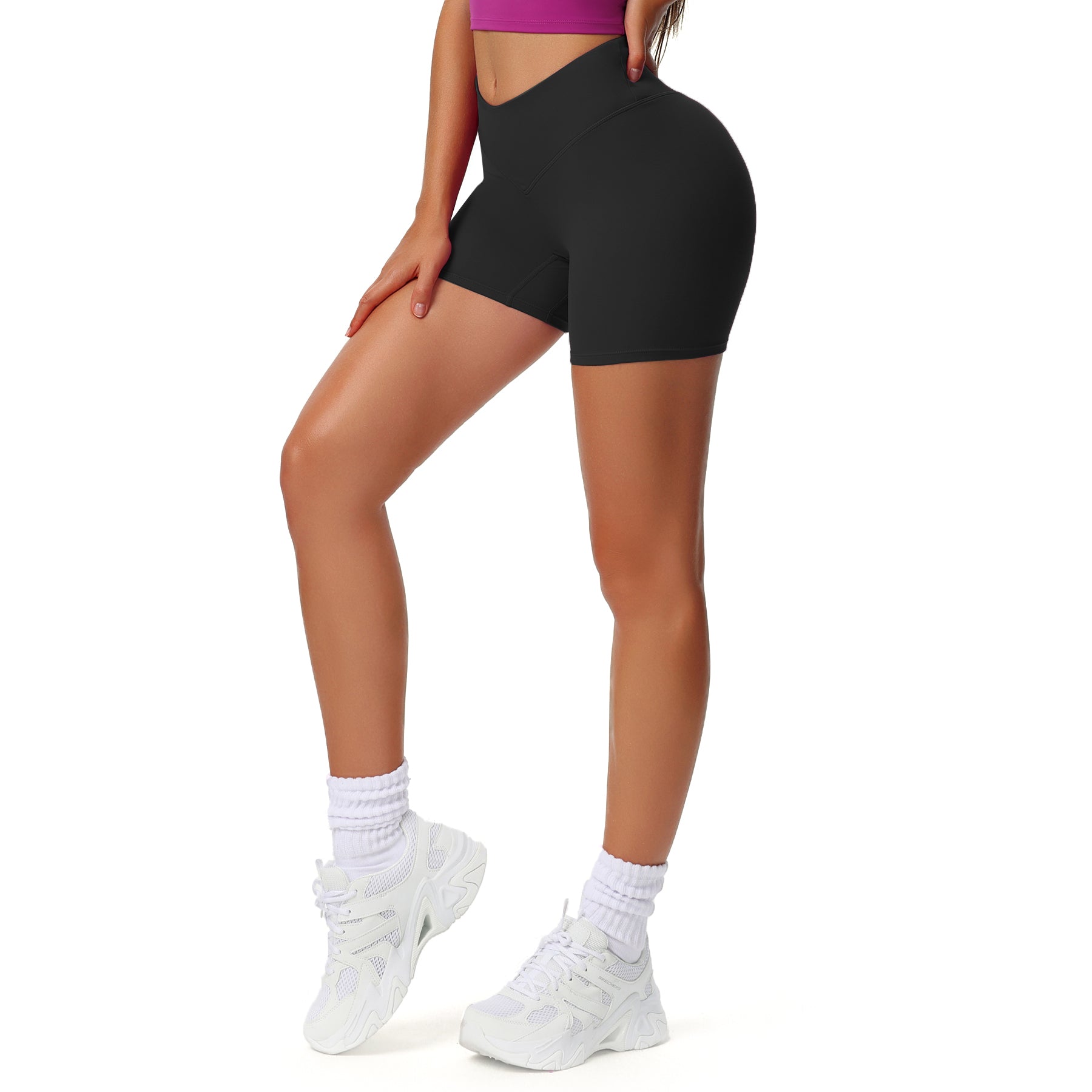 Aoxjox V Waist Hidden Scrunch Shorts