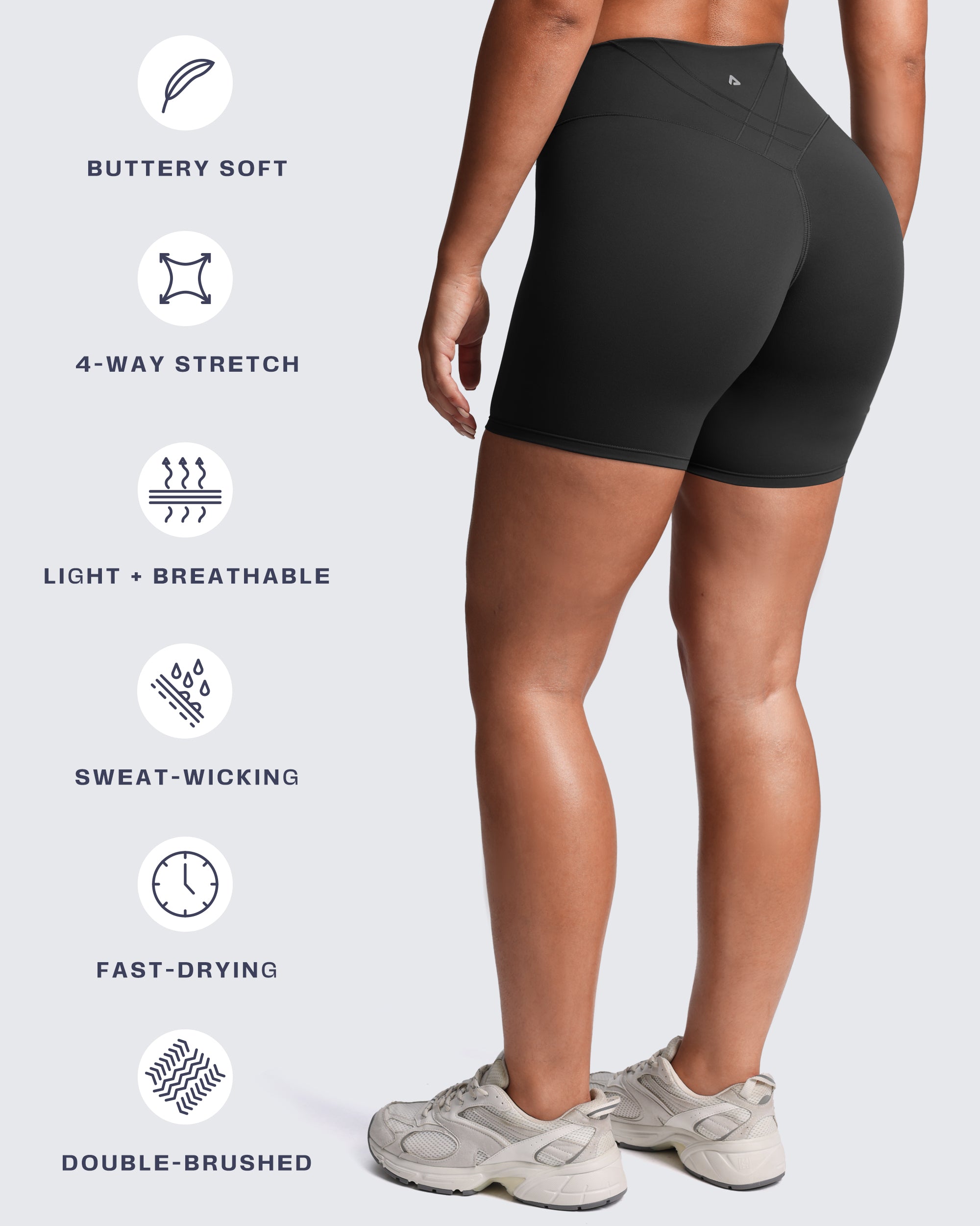Aoxjox “Velura” Biker Shorts 6"