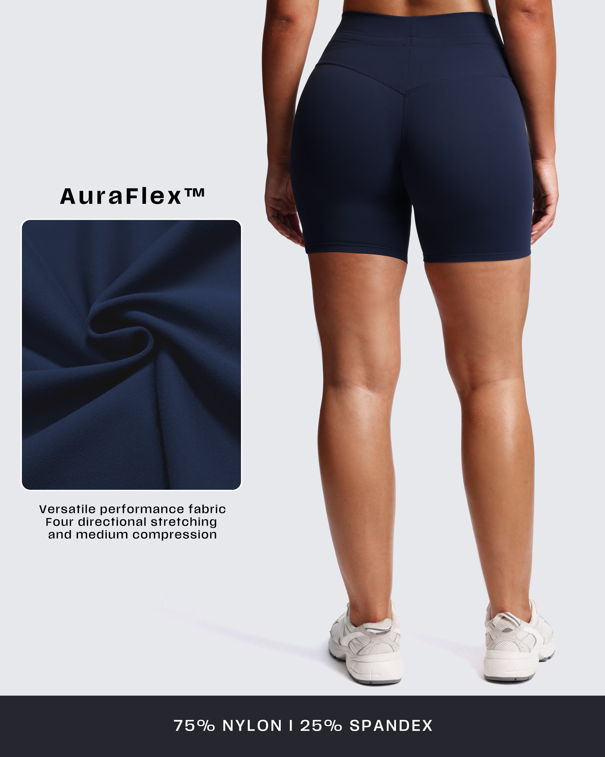 Aoxjox "Mila" Ultra High Rise Biker Shorts 6"