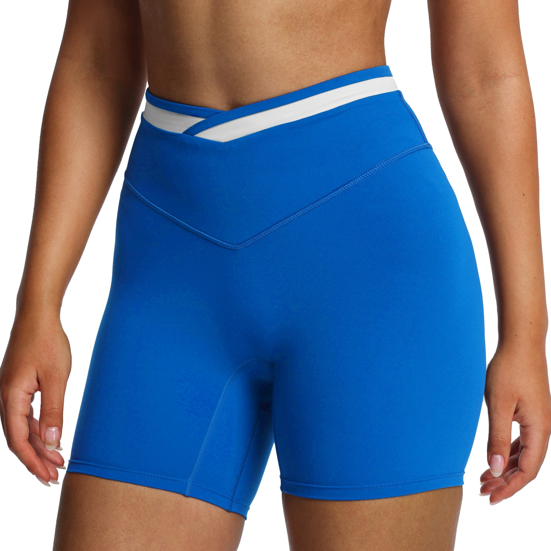 Aoxjox "Velma" Color Block Crosswaist Shorts
