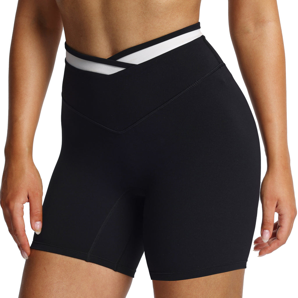 Aoxjox "Velma" Color Block Crosswaist Shorts