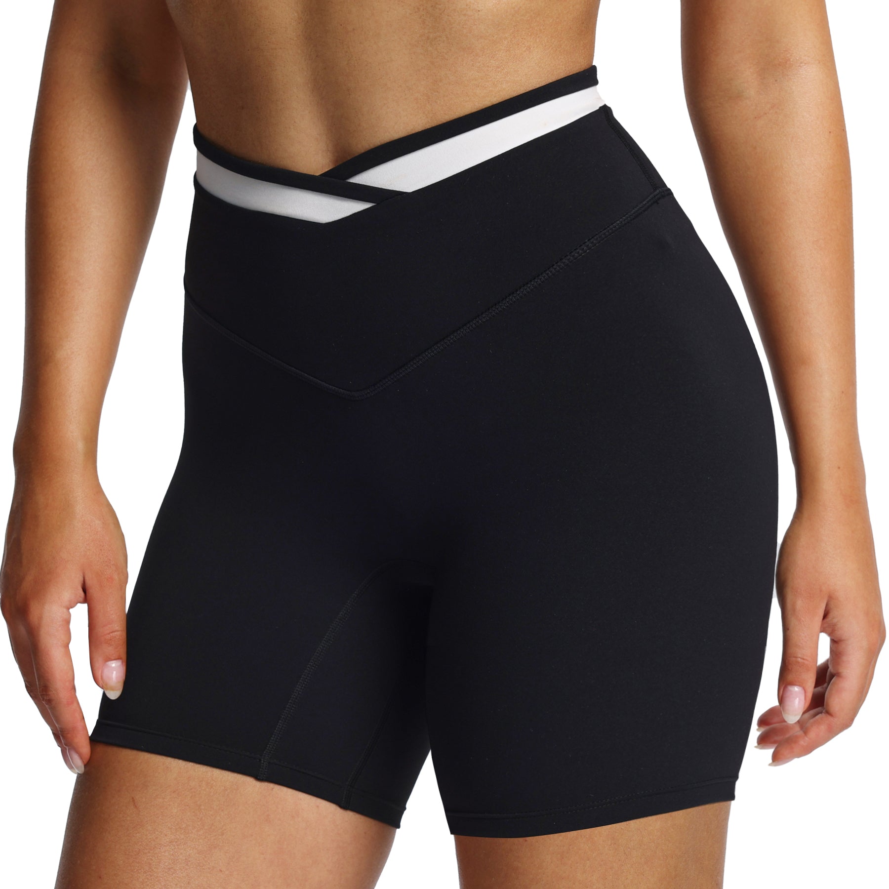 Aoxjox "Velma" Color Block Crosswaist Shorts