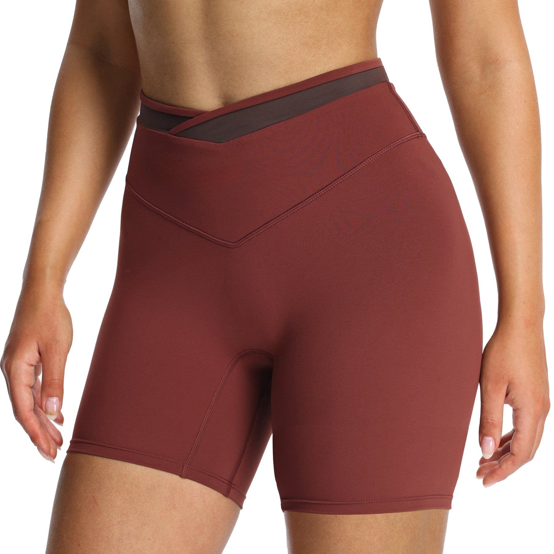 Aoxjox "Velma" Color Block Crosswaist Shorts
