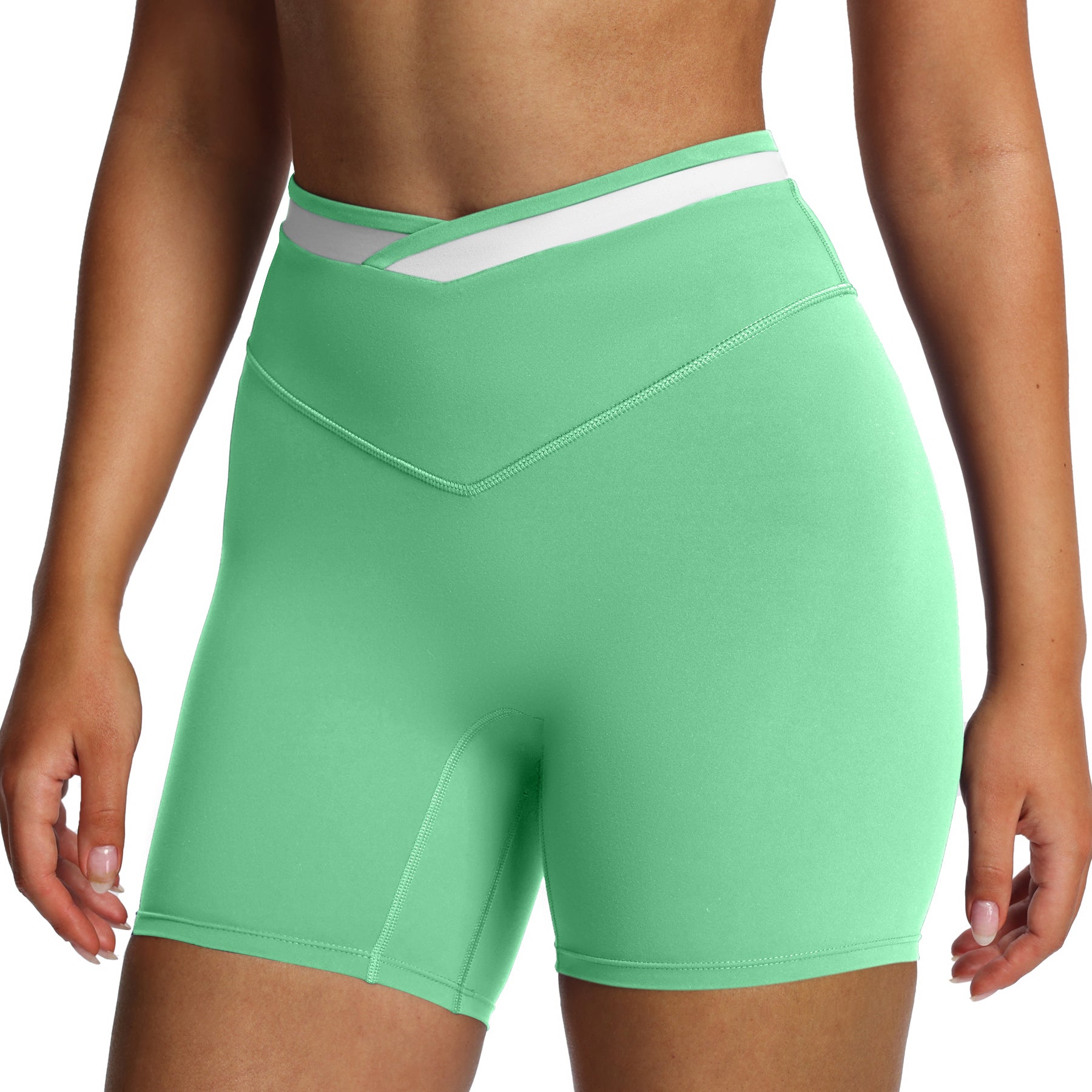 Aoxjox "Velma" Color Block Crosswaist Shorts