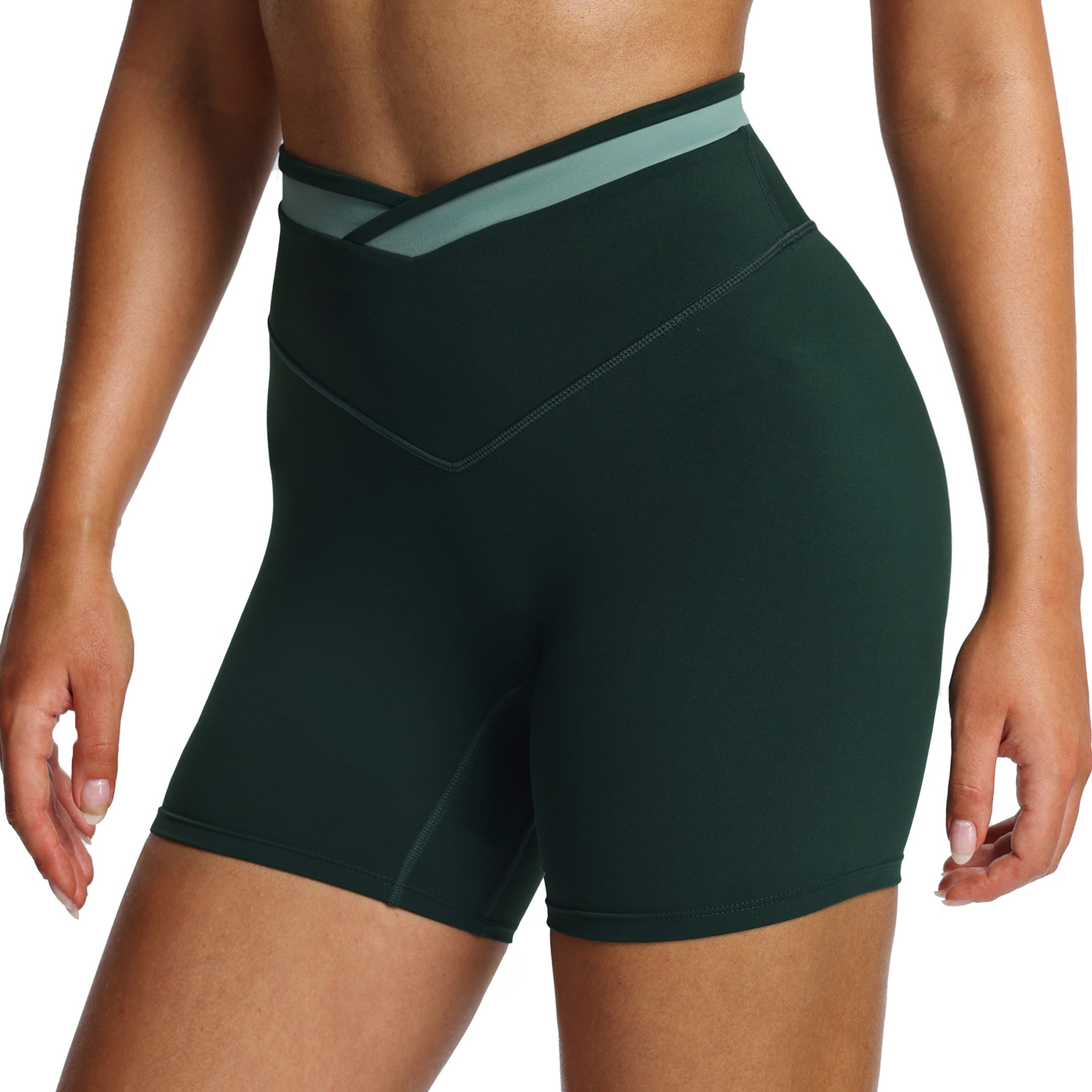 Aoxjox "Velma" Color Block Crosswaist Shorts