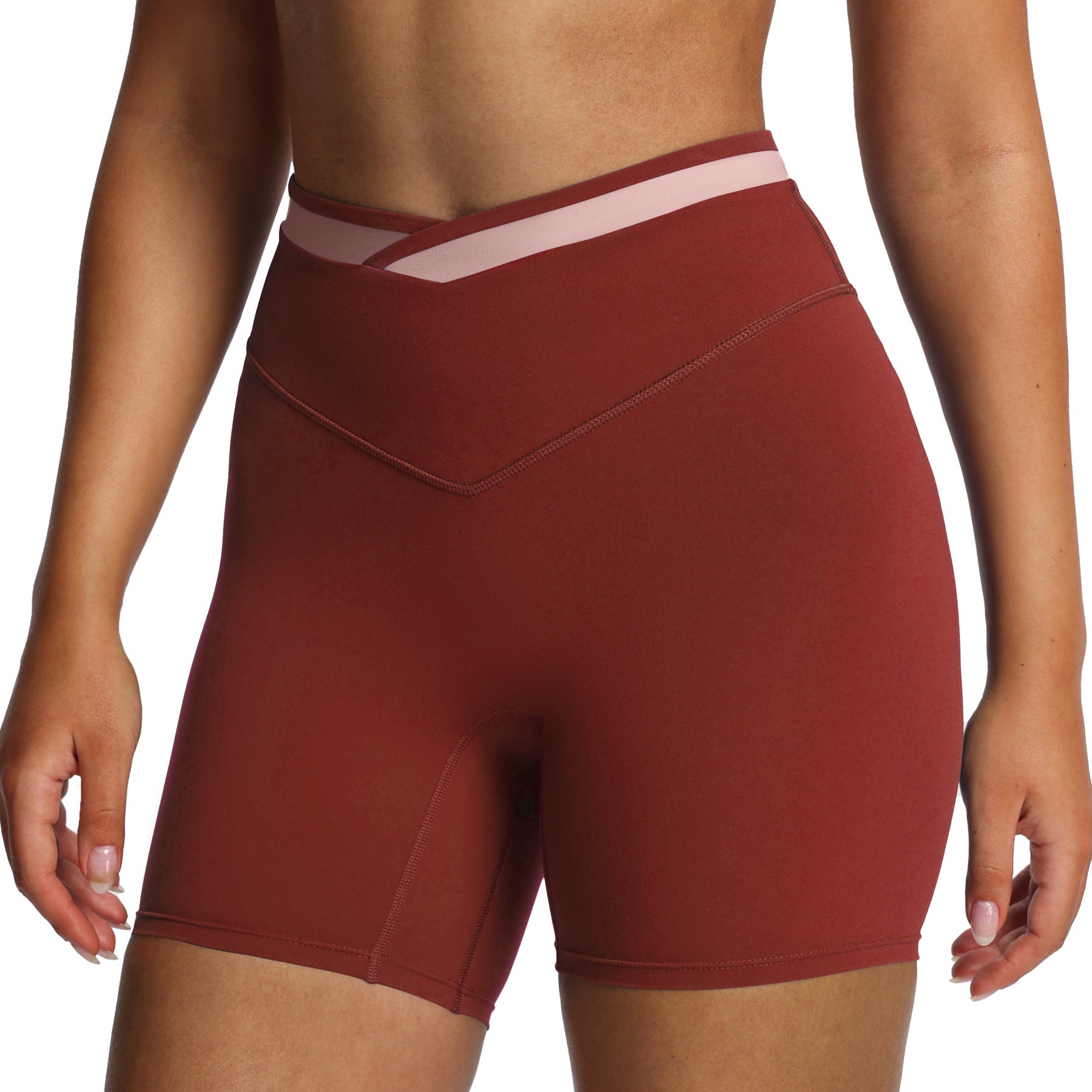 Aoxjox "Velma" Color Block Crosswaist Shorts