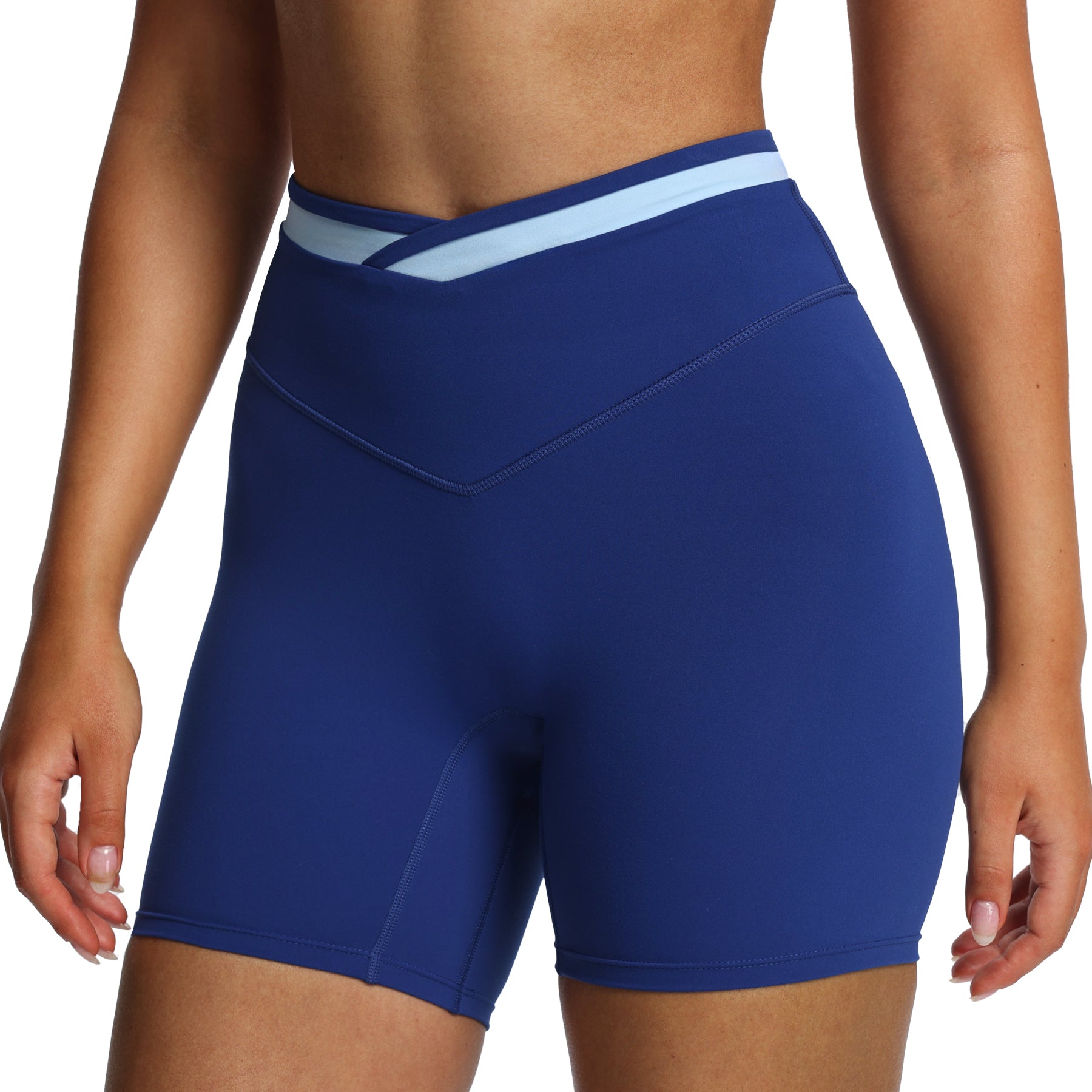 Aoxjox "Velma" Color Block Crosswaist Shorts