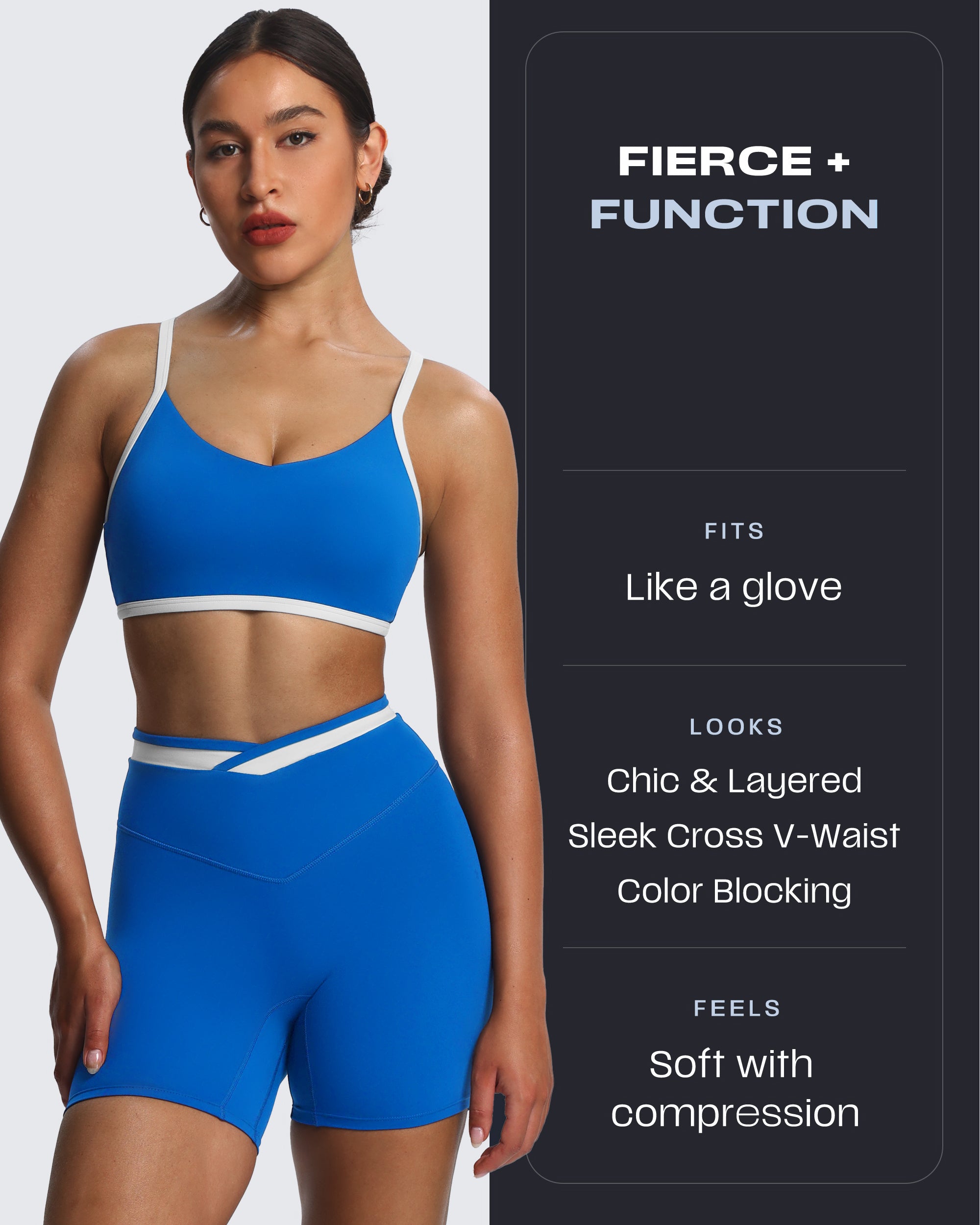 Aoxjox "Velma" Color Block Crosswaist Shorts