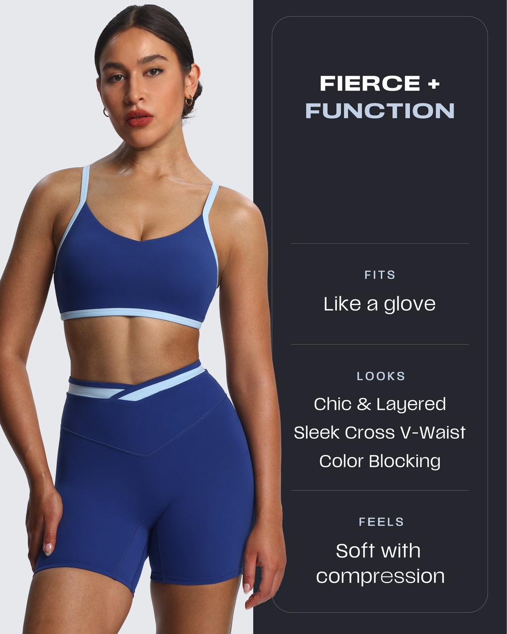 Aoxjox "Velma" Color Block Crosswaist Shorts