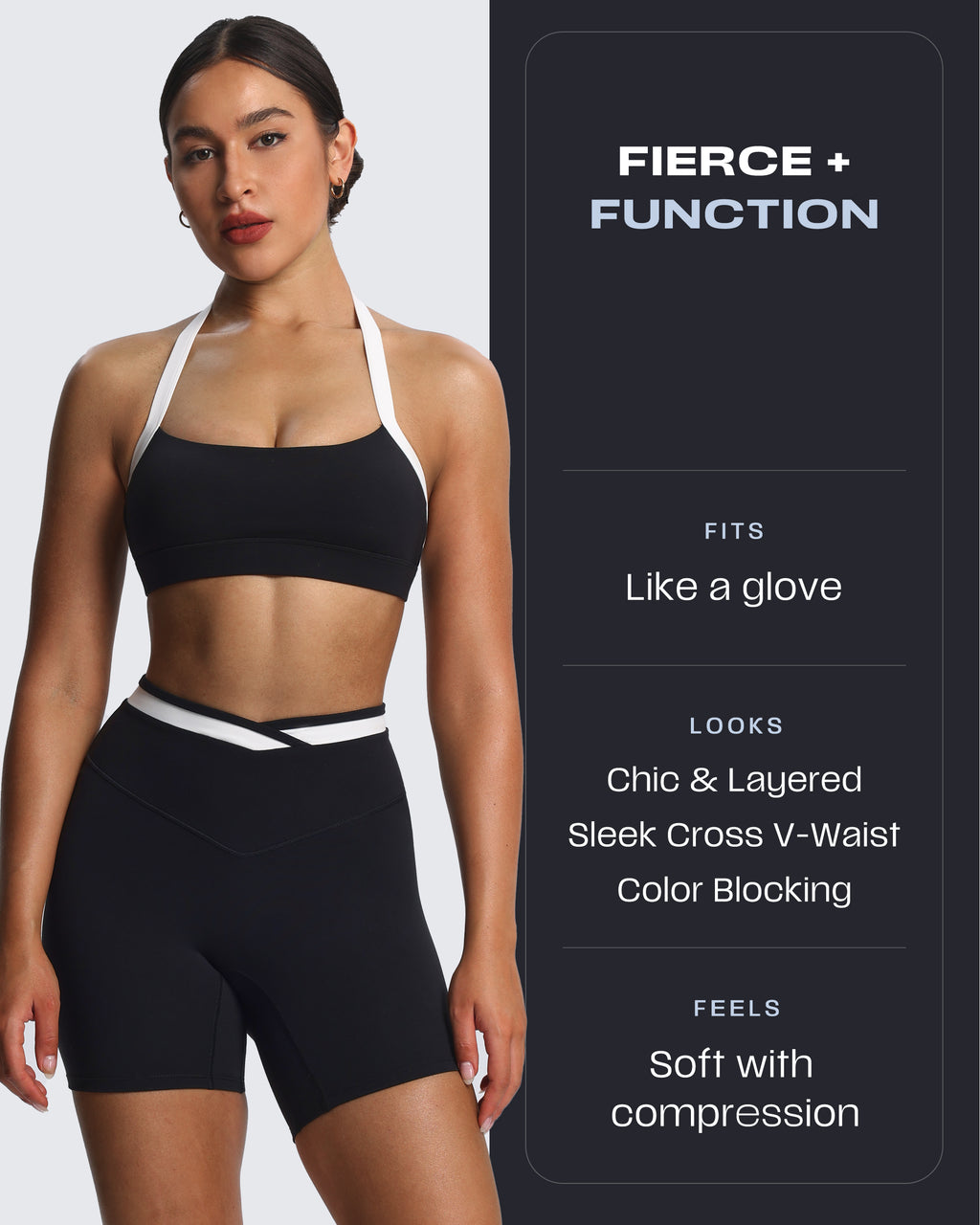 Aoxjox "Velma" Color Block Crosswaist Shorts