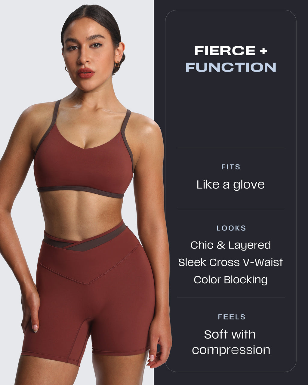 Aoxjox "Velma" Color Block Crosswaist Shorts